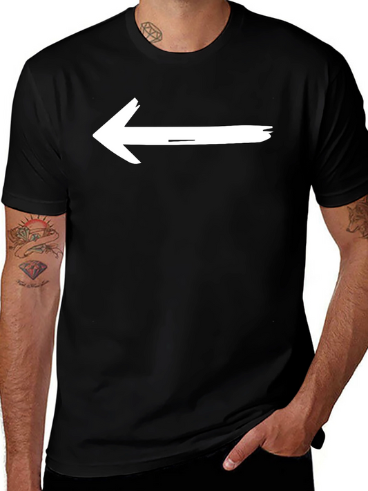 Left Arrow Black T-Shirt - Directional Graphic Tee