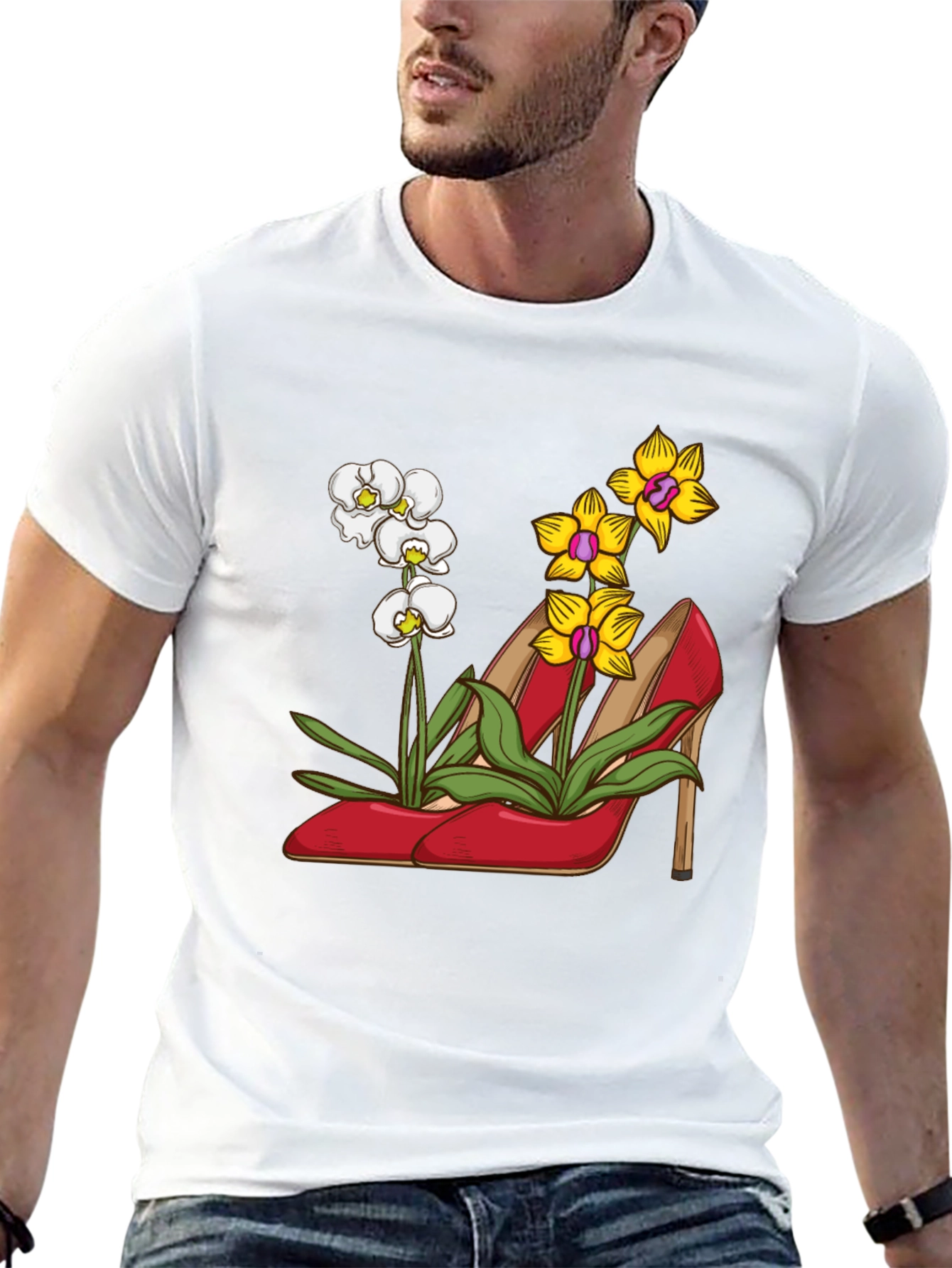 Floral Heels T-Shirt - Unique Graphic Tee