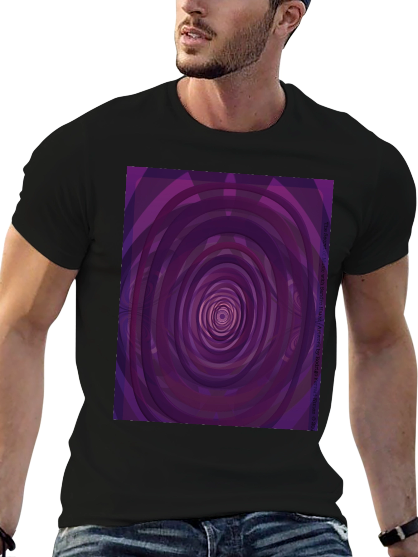 Hypnotic Purple Swirl T-Shirt - Modern Abstract Design