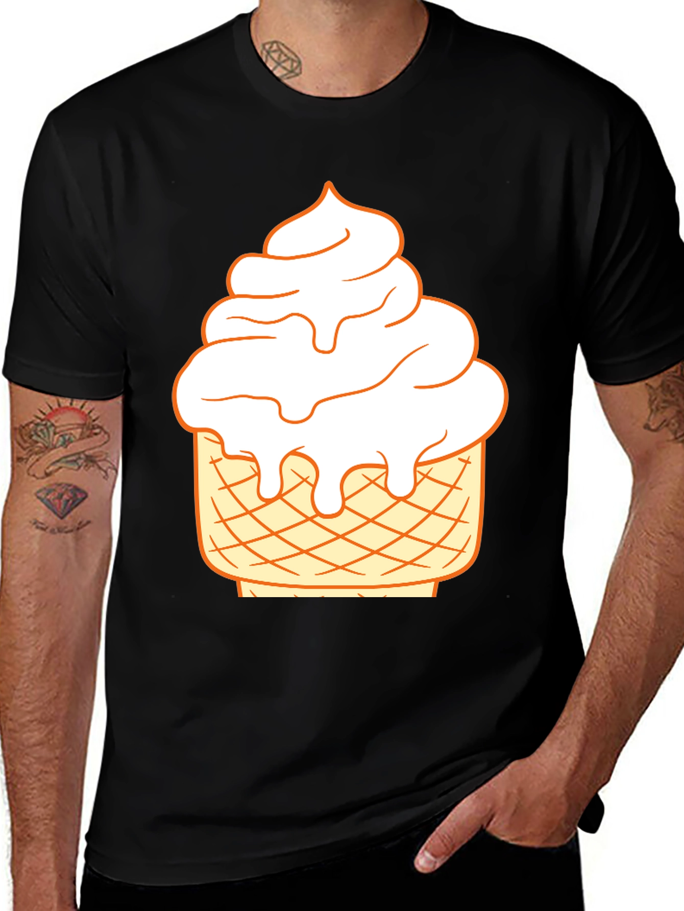 Ice Cream Cone Graphic Tee - Fun Summer Style