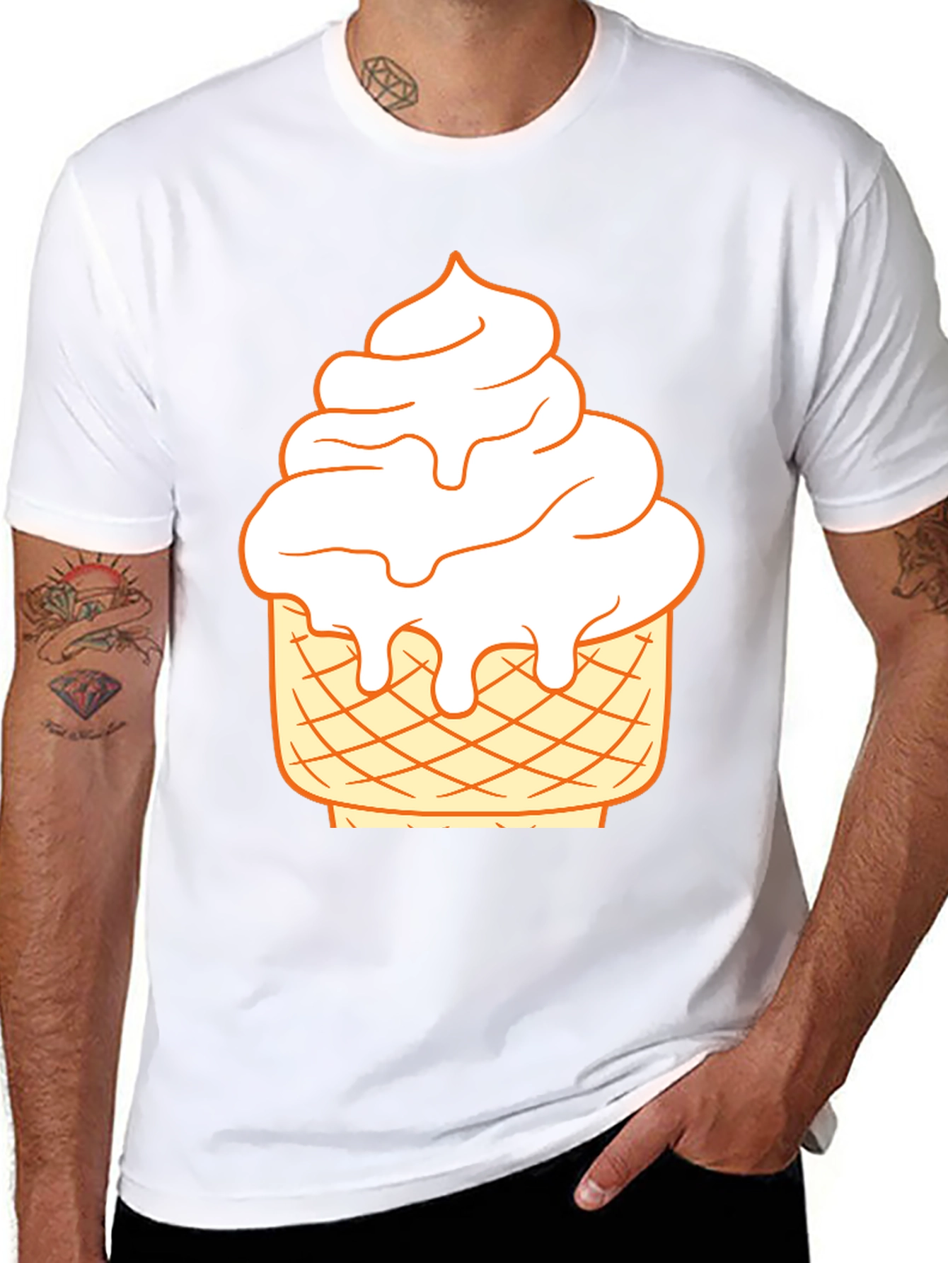 Ice Cream Cone Graphic Tee - Fun Summer Style