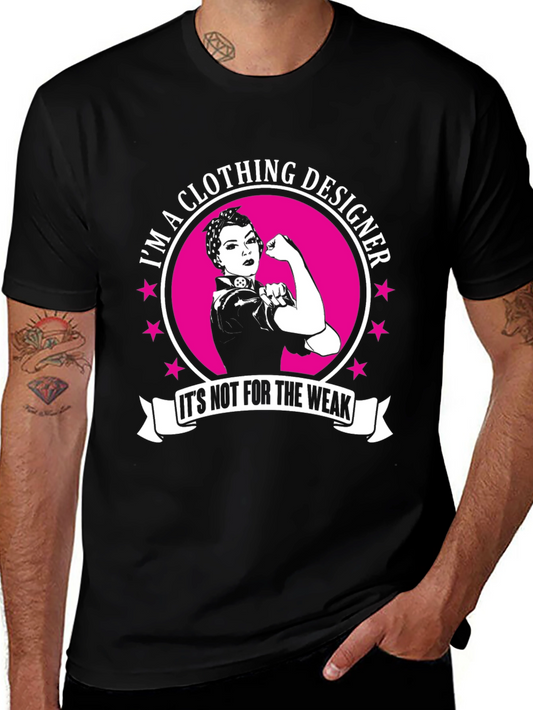 Clothing Designer Strong Woman Black T-Shirt
