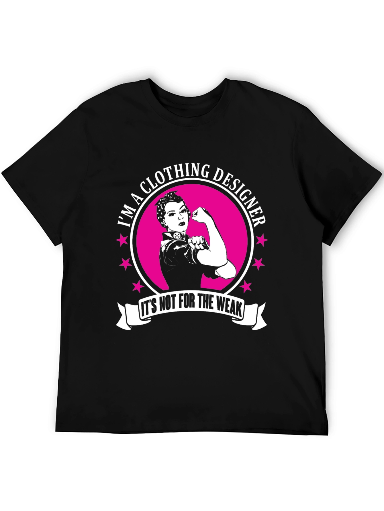 Clothing Designer Strong Woman Black T-Shirt