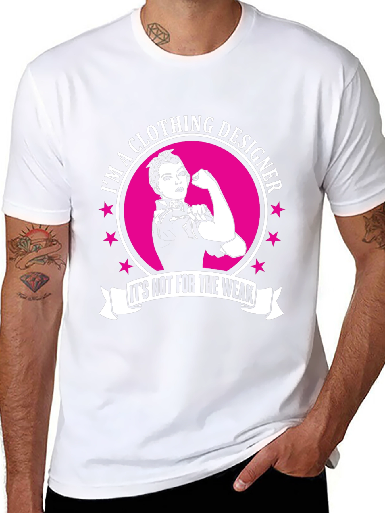 Clothing Designer Strong Woman Black T-Shirt
