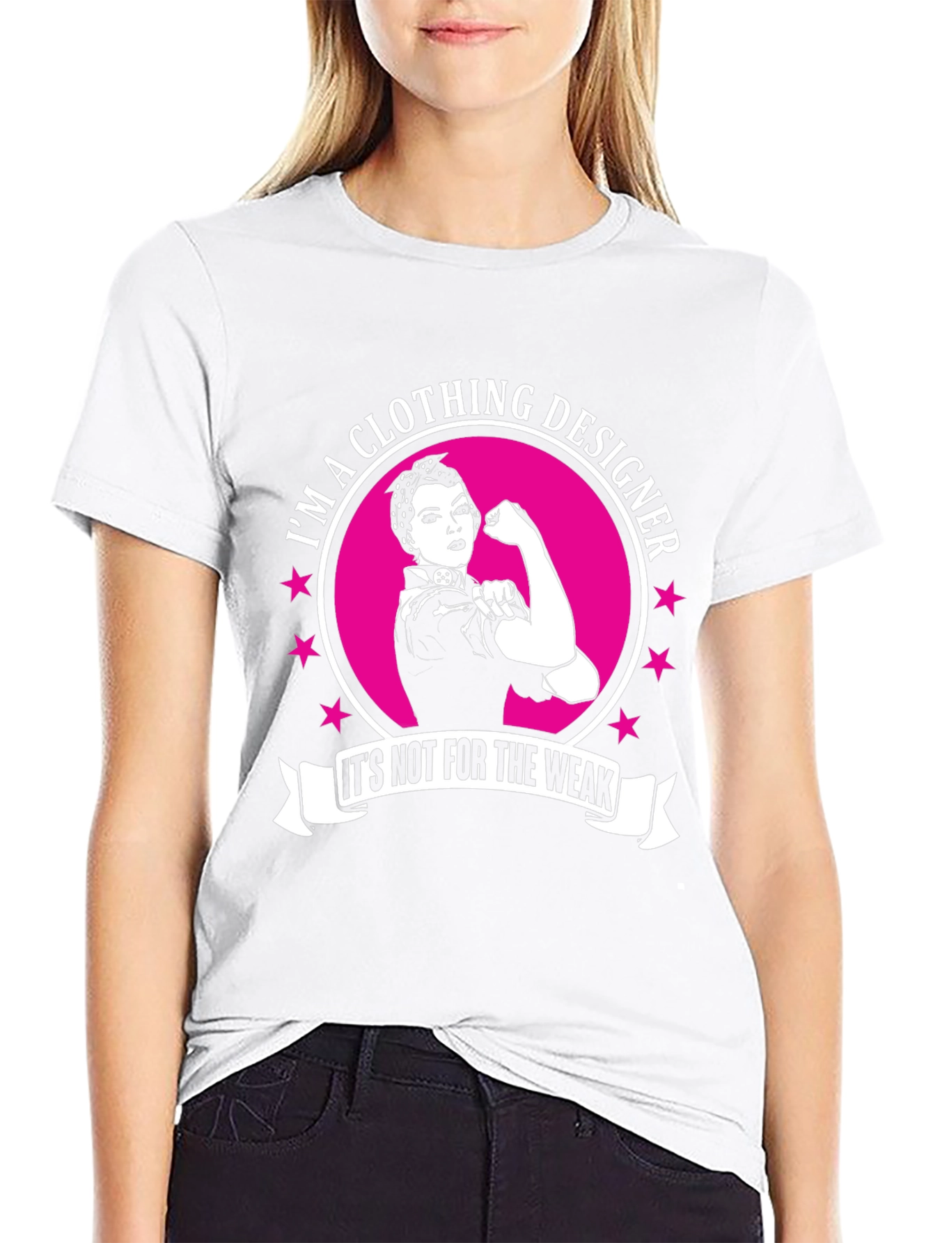 Clothing Designer Strong Woman Black T-Shirt