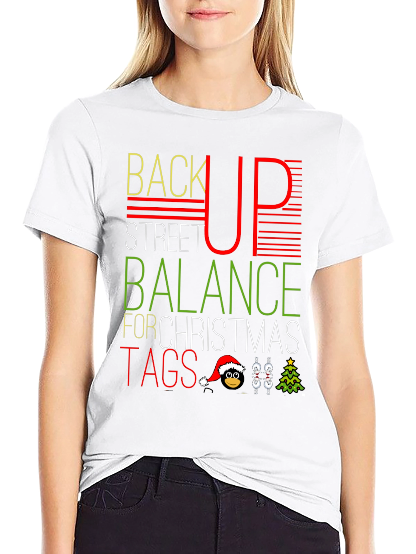 Funny Christmas T-Shirt: Back Up Street Balance