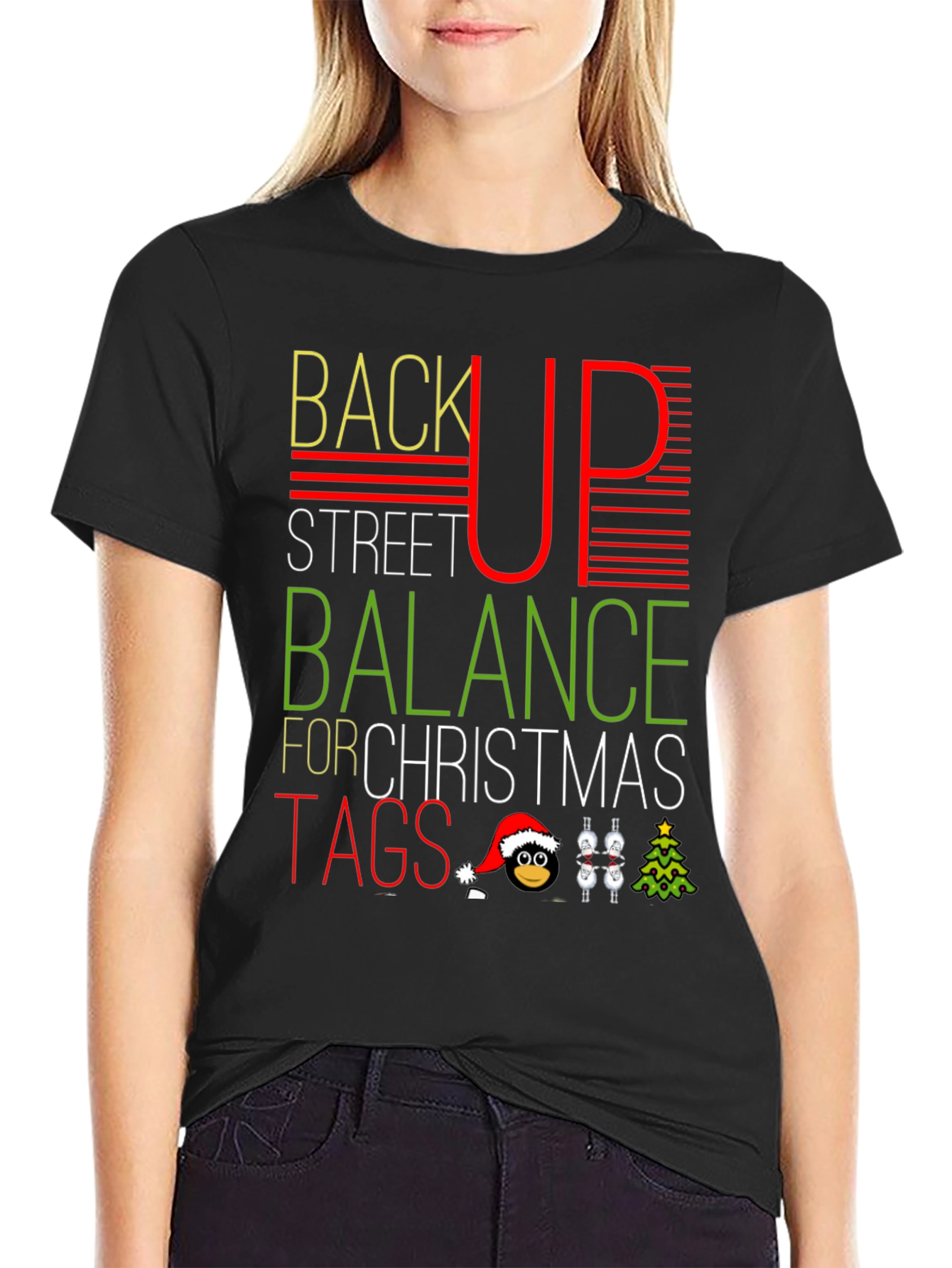 Funny Christmas T-Shirt: Back Up Street Balance