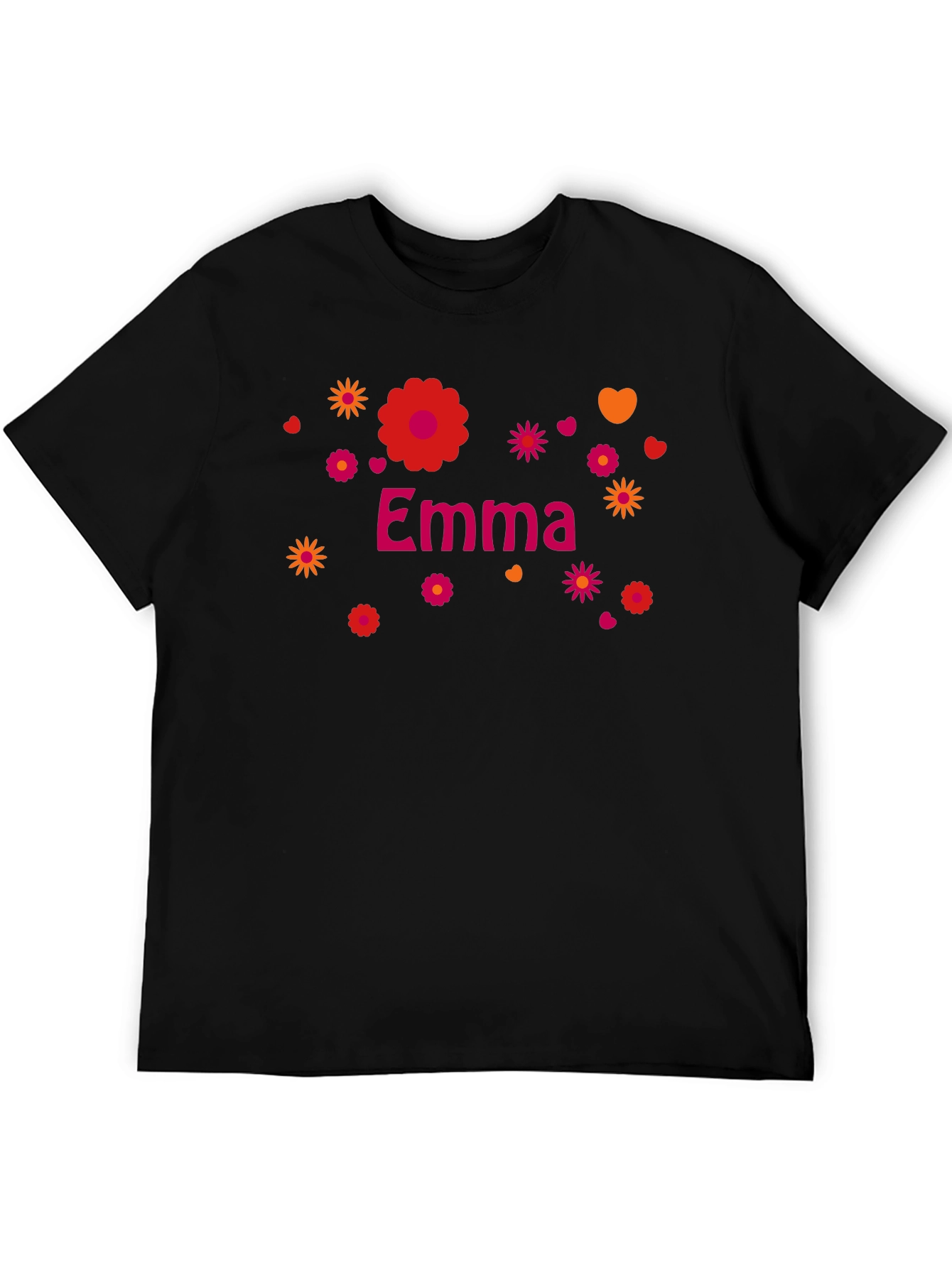 Emma Floral Graphic Tee - Custom Name Shirt