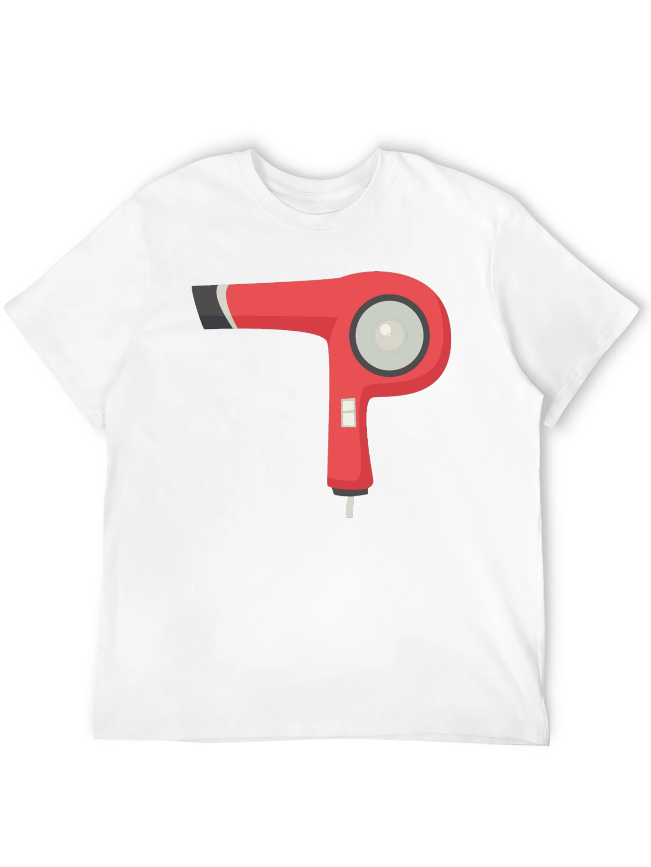 Hair Dryer Graphic Tee - Black Cotton T-Shirt