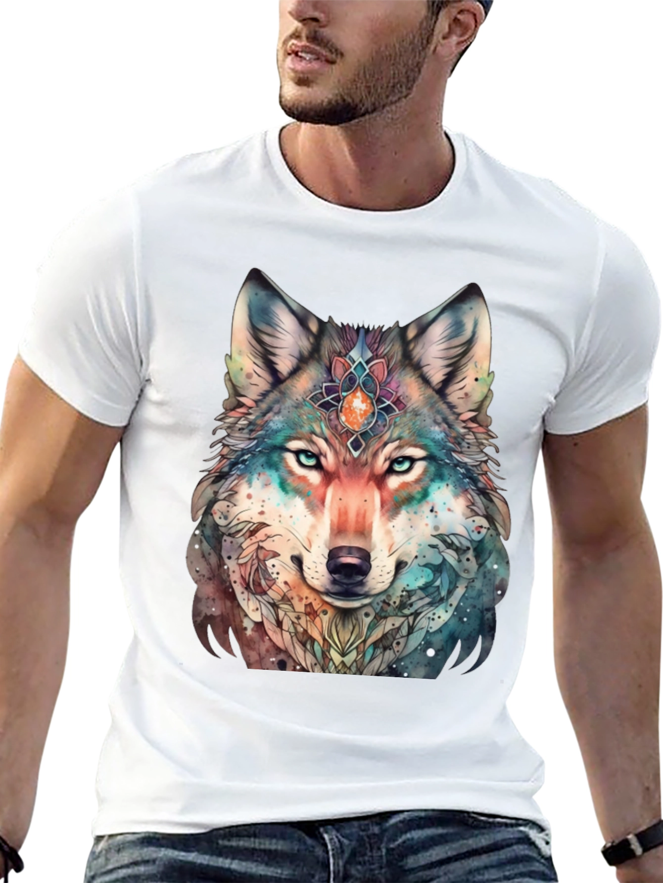 Wolf Spirit T-Shirt - Artistic Animal Design