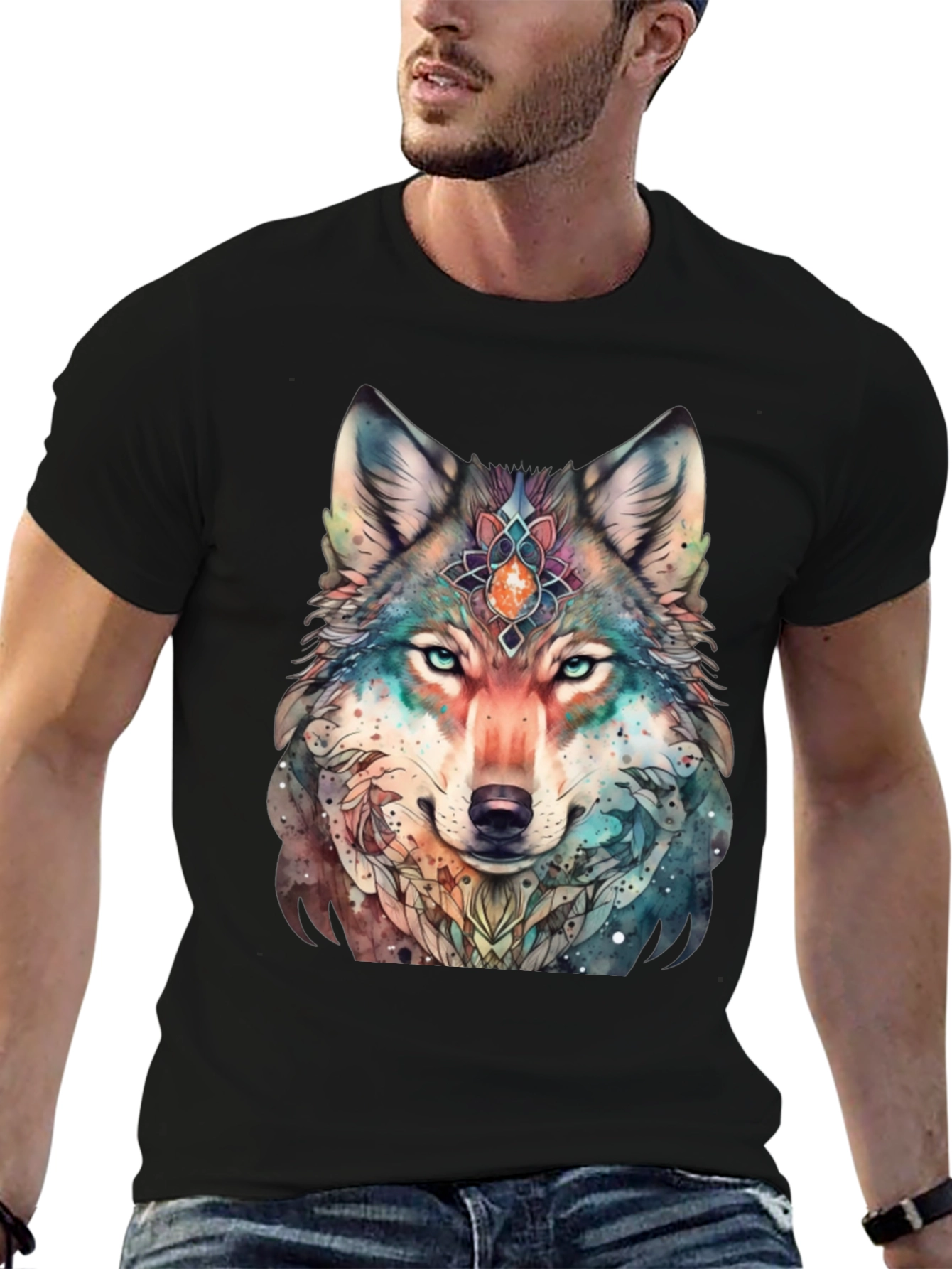 Wolf Spirit T-Shirt - Artistic Animal Design
