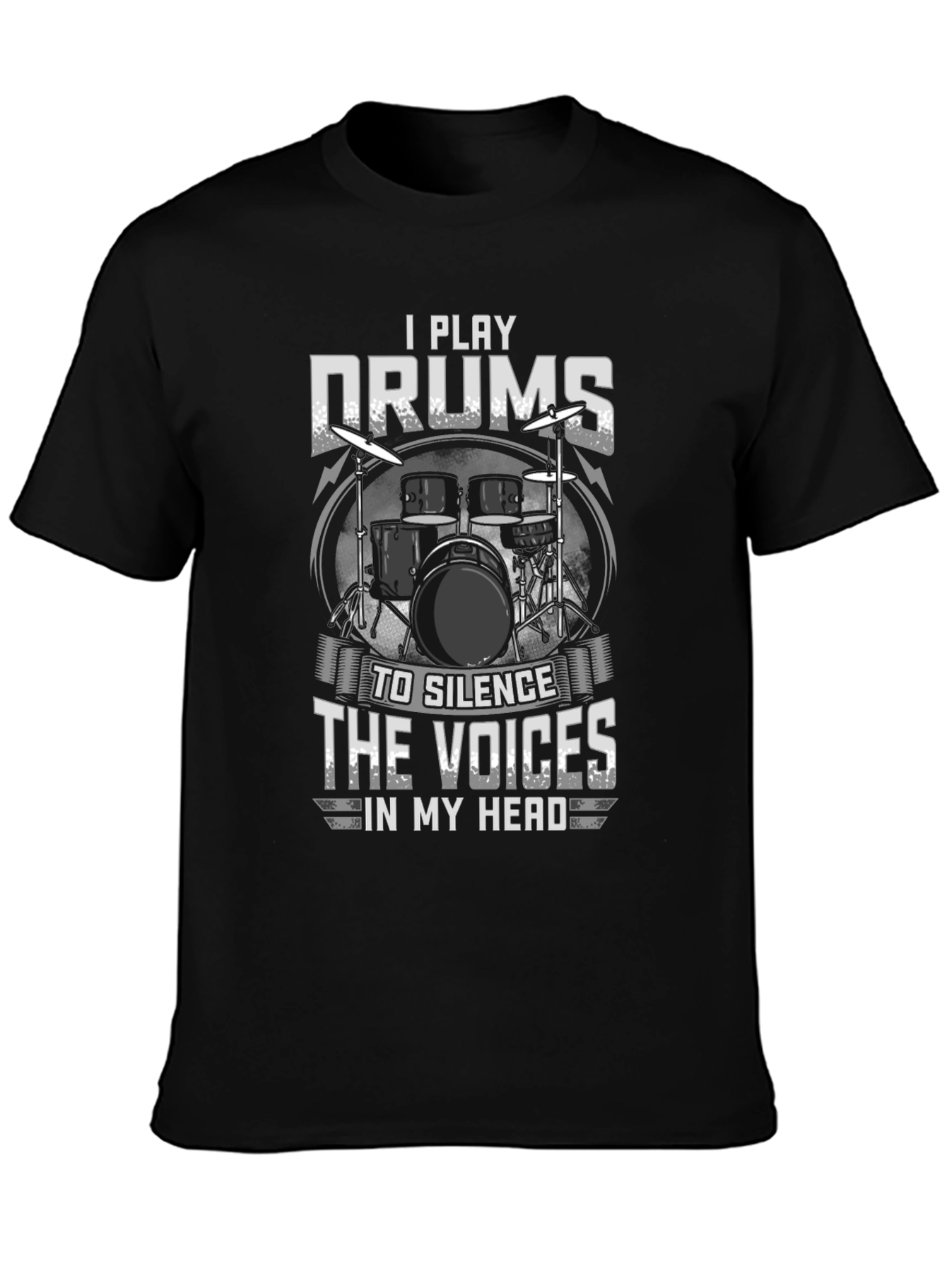 Drummer T-Shirt: Silence the Voices Graphic Tee