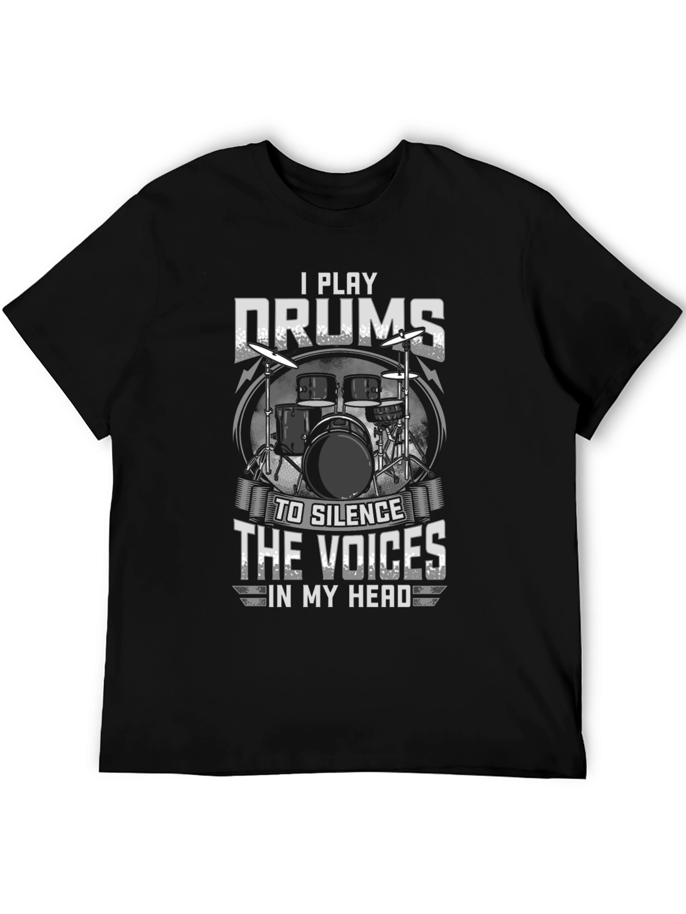 Drummer T-Shirt: Silence the Voices Graphic Tee