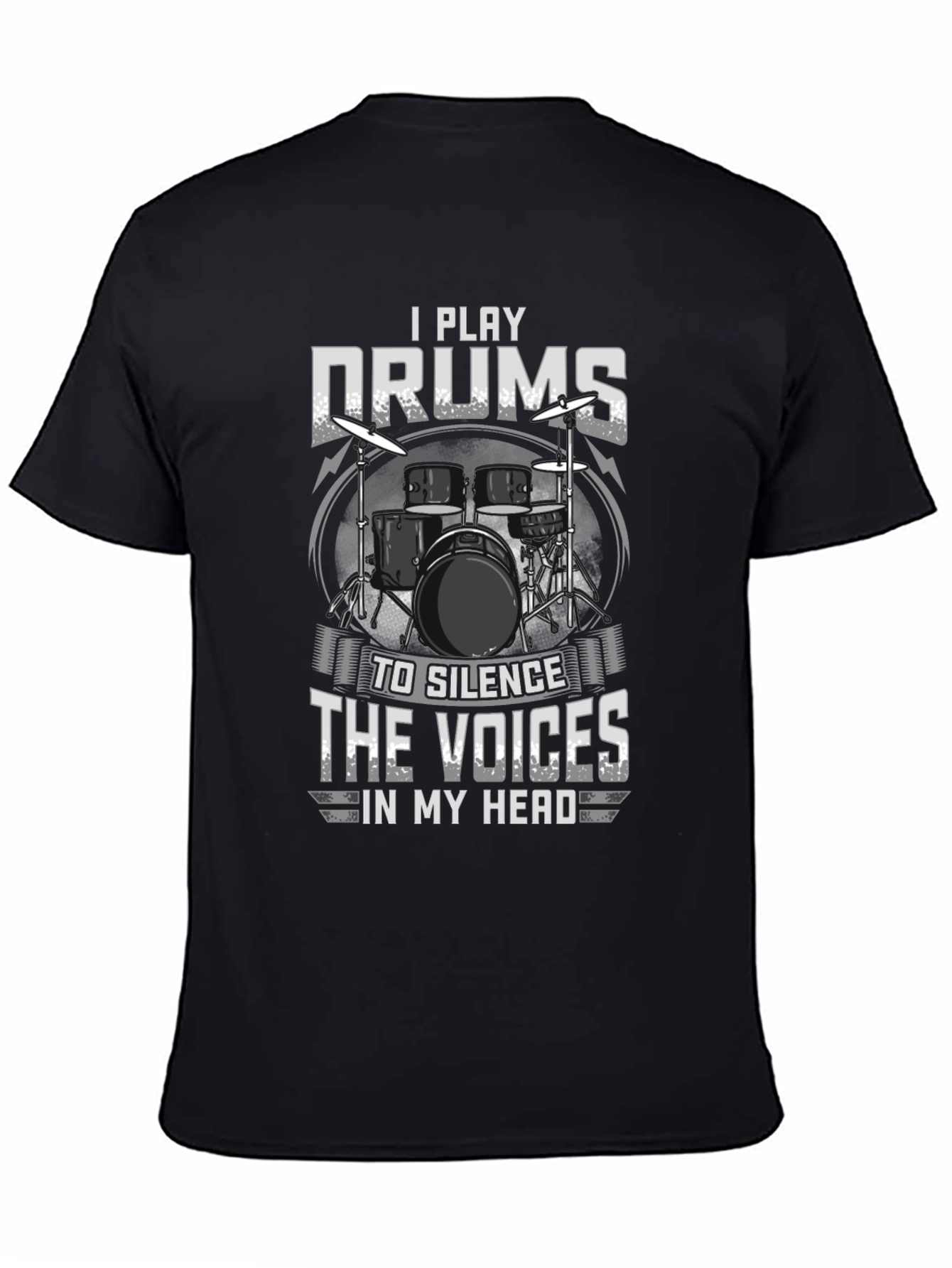 Drummer T-Shirt: Silence the Voices Graphic Tee