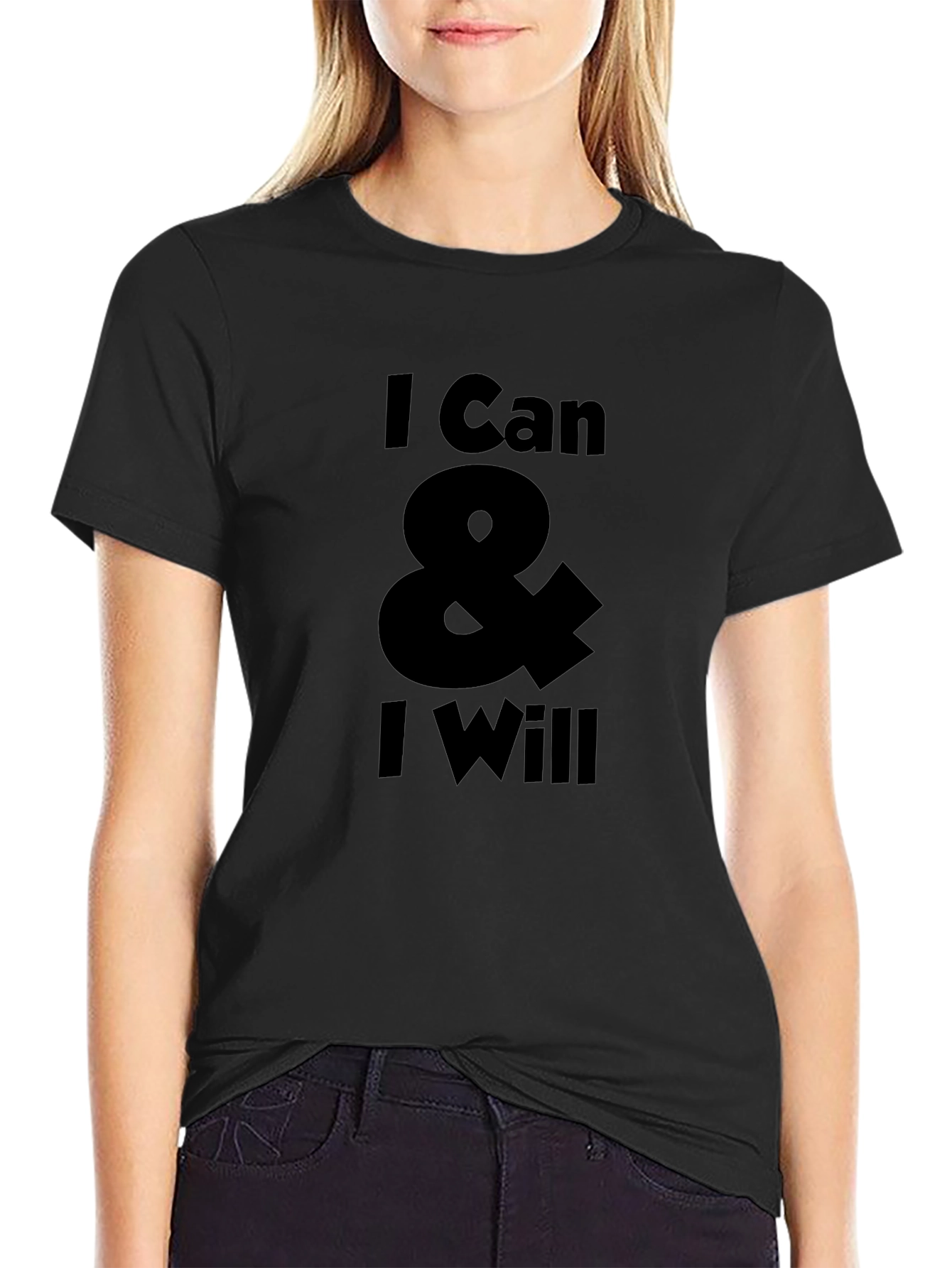I Can & I Will Black Graphic T-Shirt
