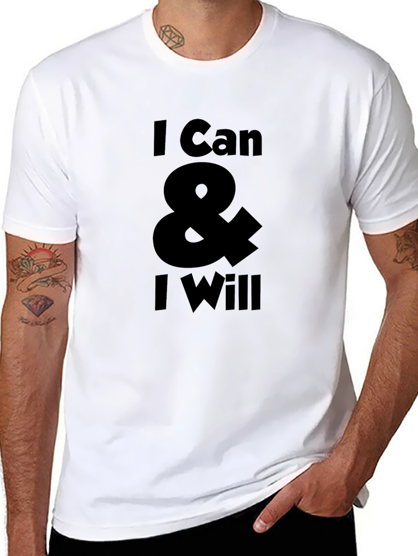 I Can & I Will Black Graphic T-Shirt