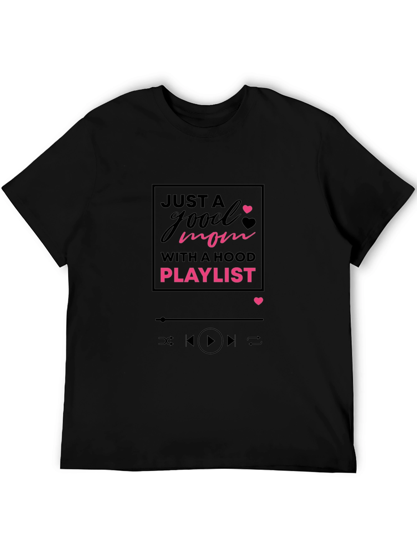 Good Mom Hood Playlist Black Tee