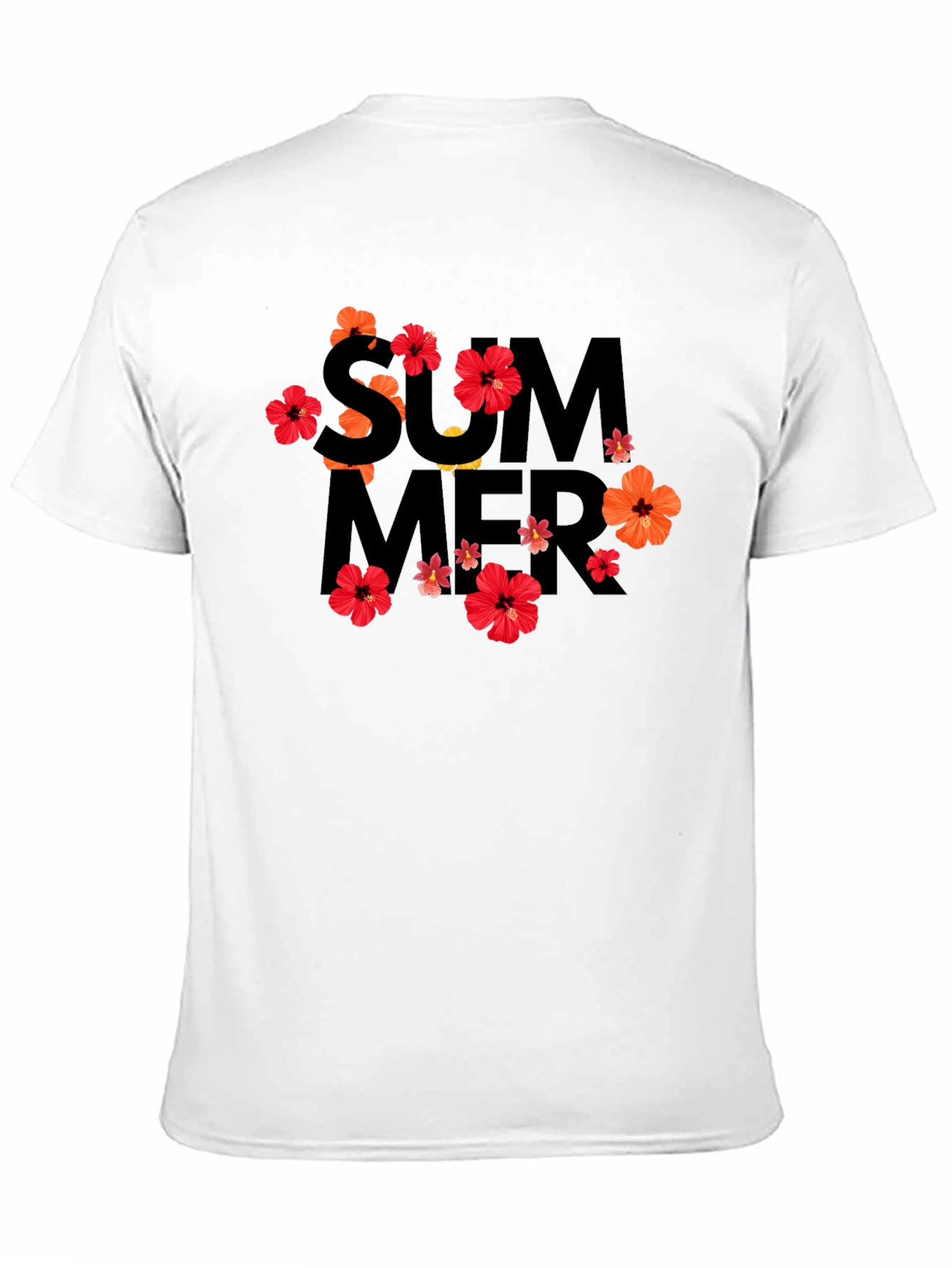 Summer Floral Graphic Black T-Shirt