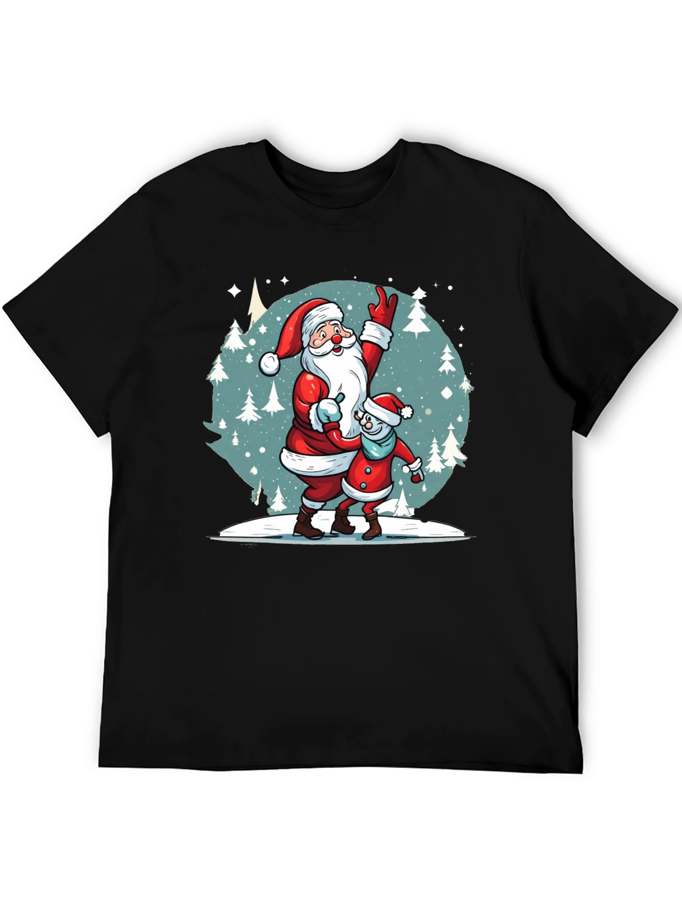 Festive Santa & Child Graphic Tee