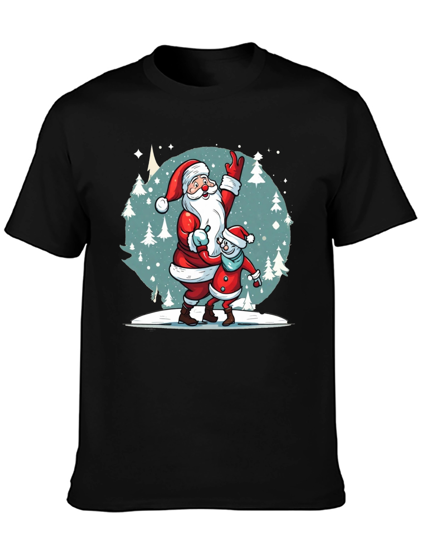 Festive Santa & Child Graphic Tee
