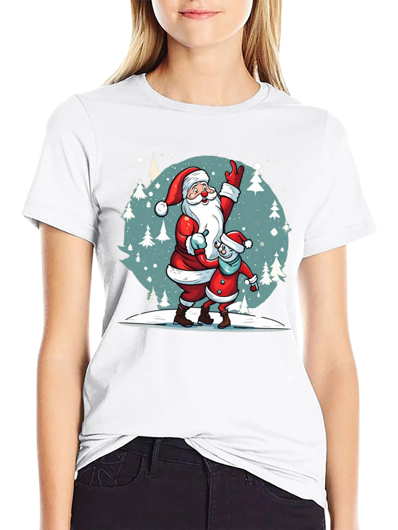 Festive Santa & Child Graphic Tee