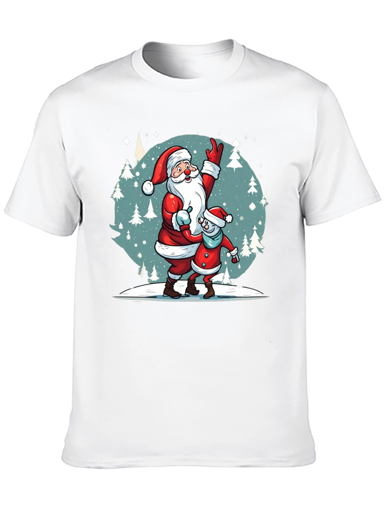 Festive Santa & Child Graphic Tee