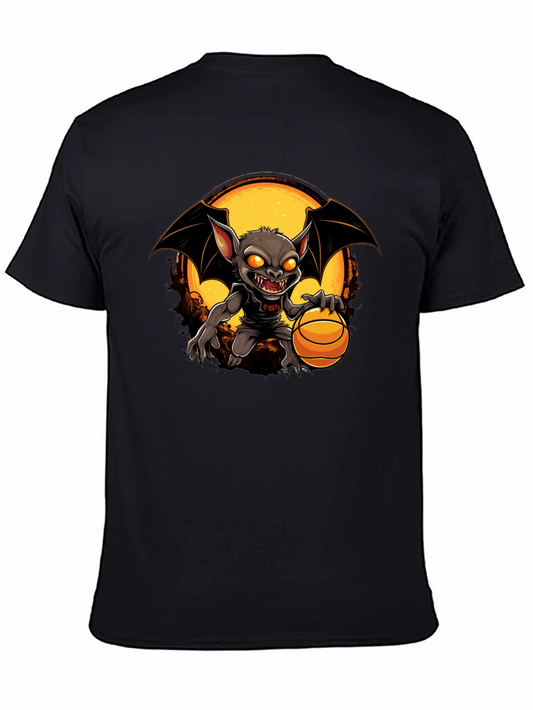 Bat Basketball Graphic T-Shirt - Halloween Tee