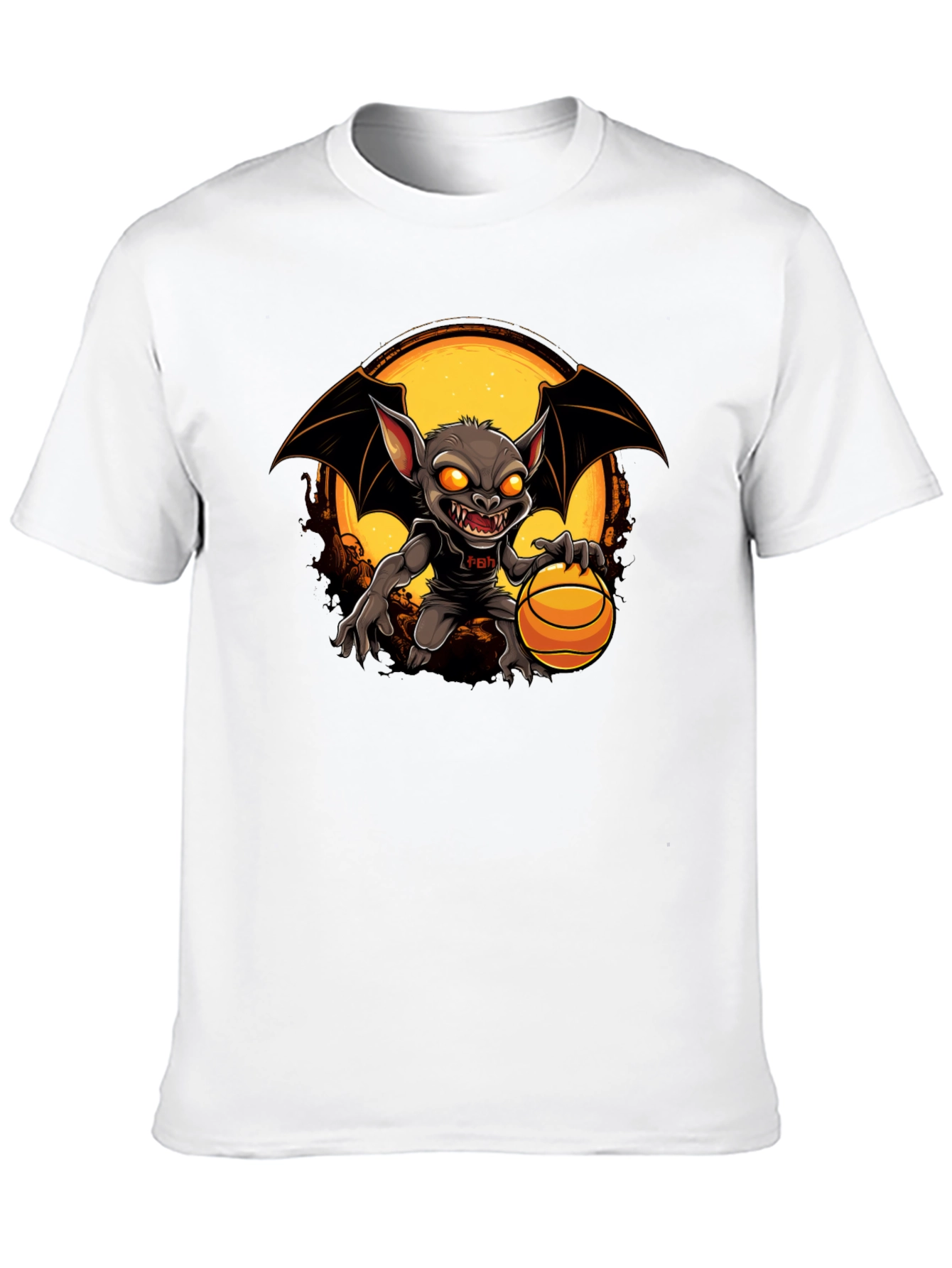 Bat Basketball Graphic T-Shirt - Halloween Tee