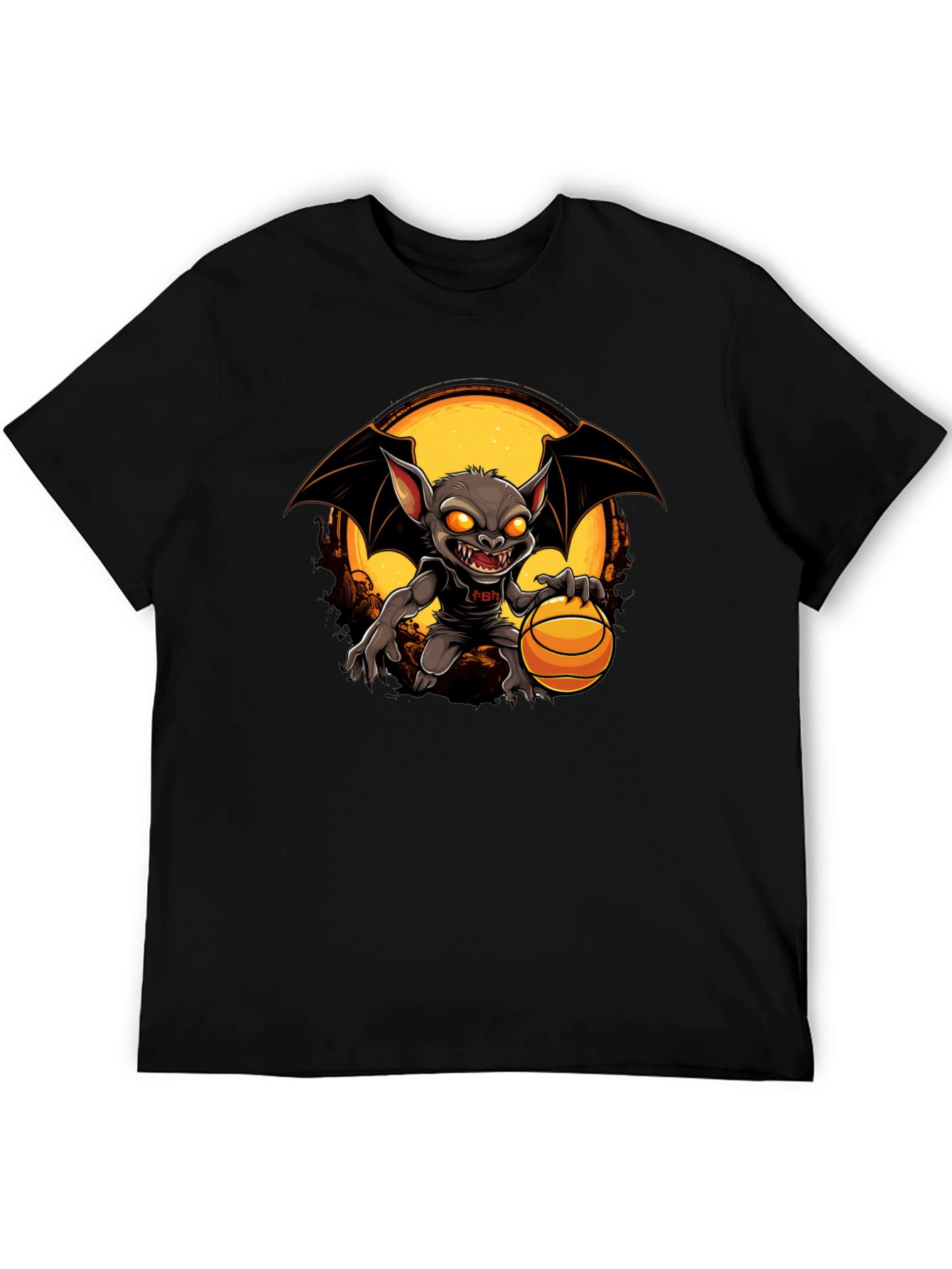 Bat Basketball Graphic T-Shirt - Halloween Tee