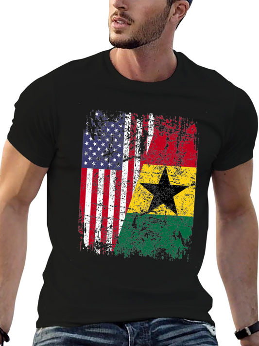 USA Ghana Flag T-Shirt - Patriotic Heritage Tee