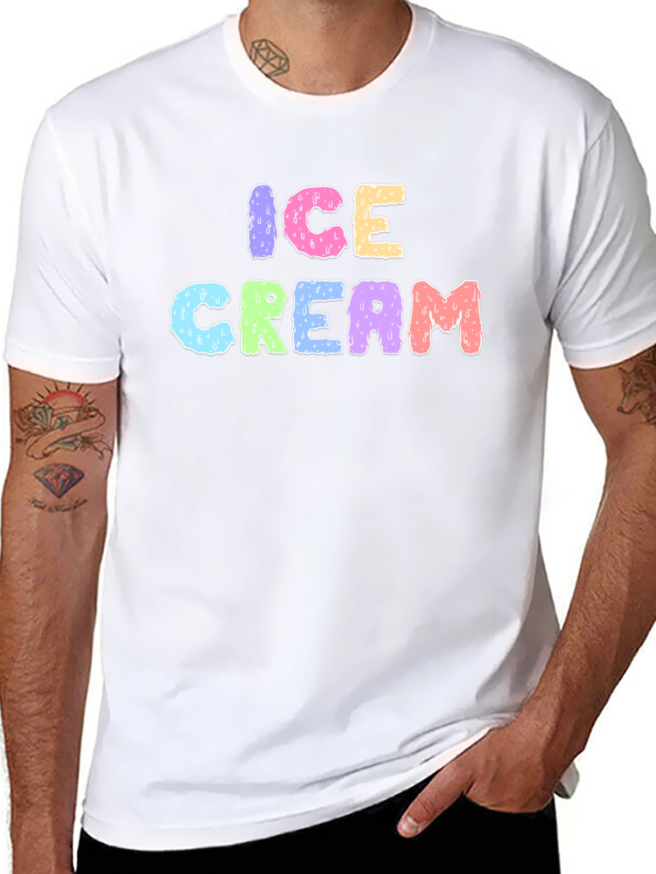 Ice Cream Graphic Black T-Shirt