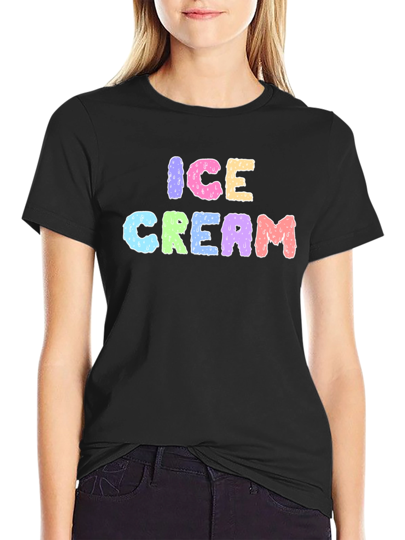 Ice Cream Graphic Black T-Shirt