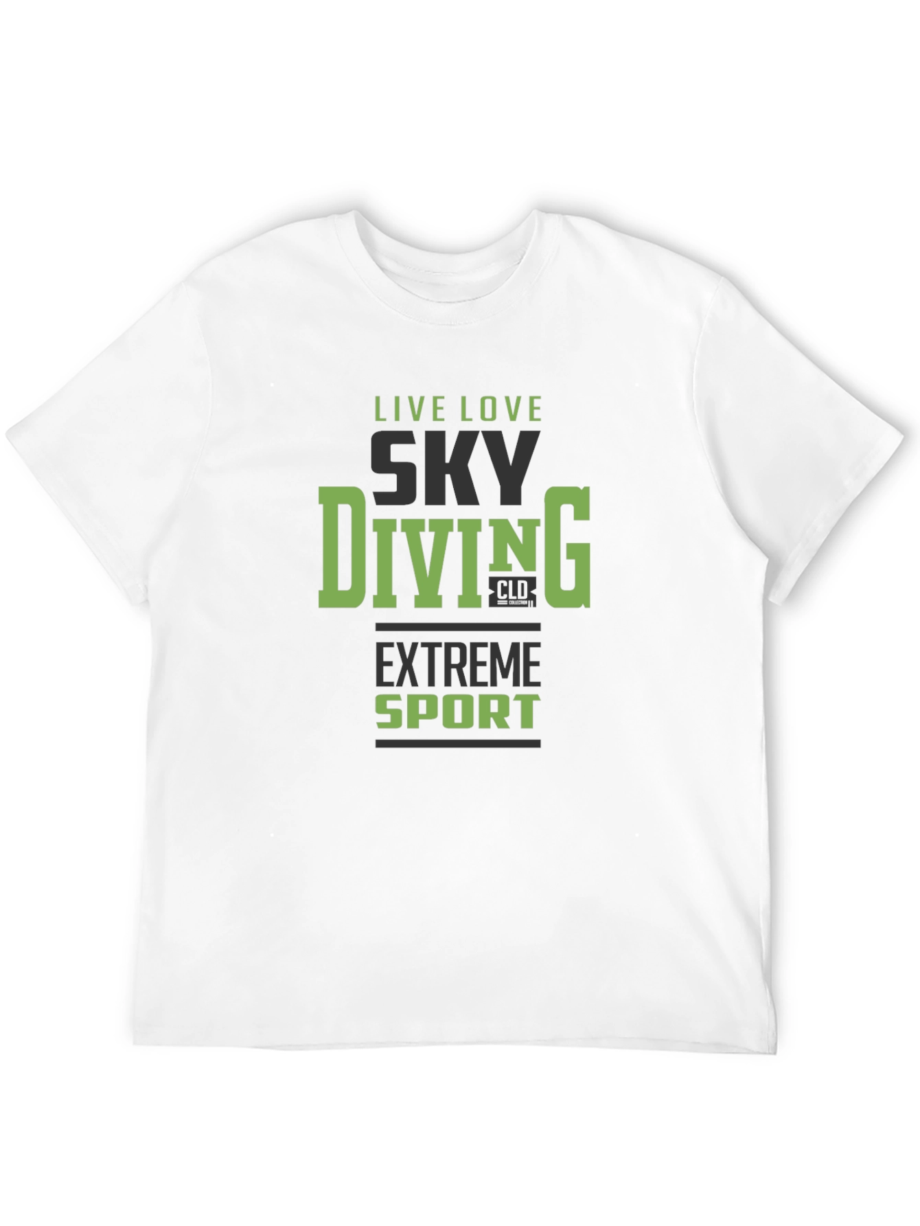 Sky Diving Extreme Sport Graphic Tee - Black