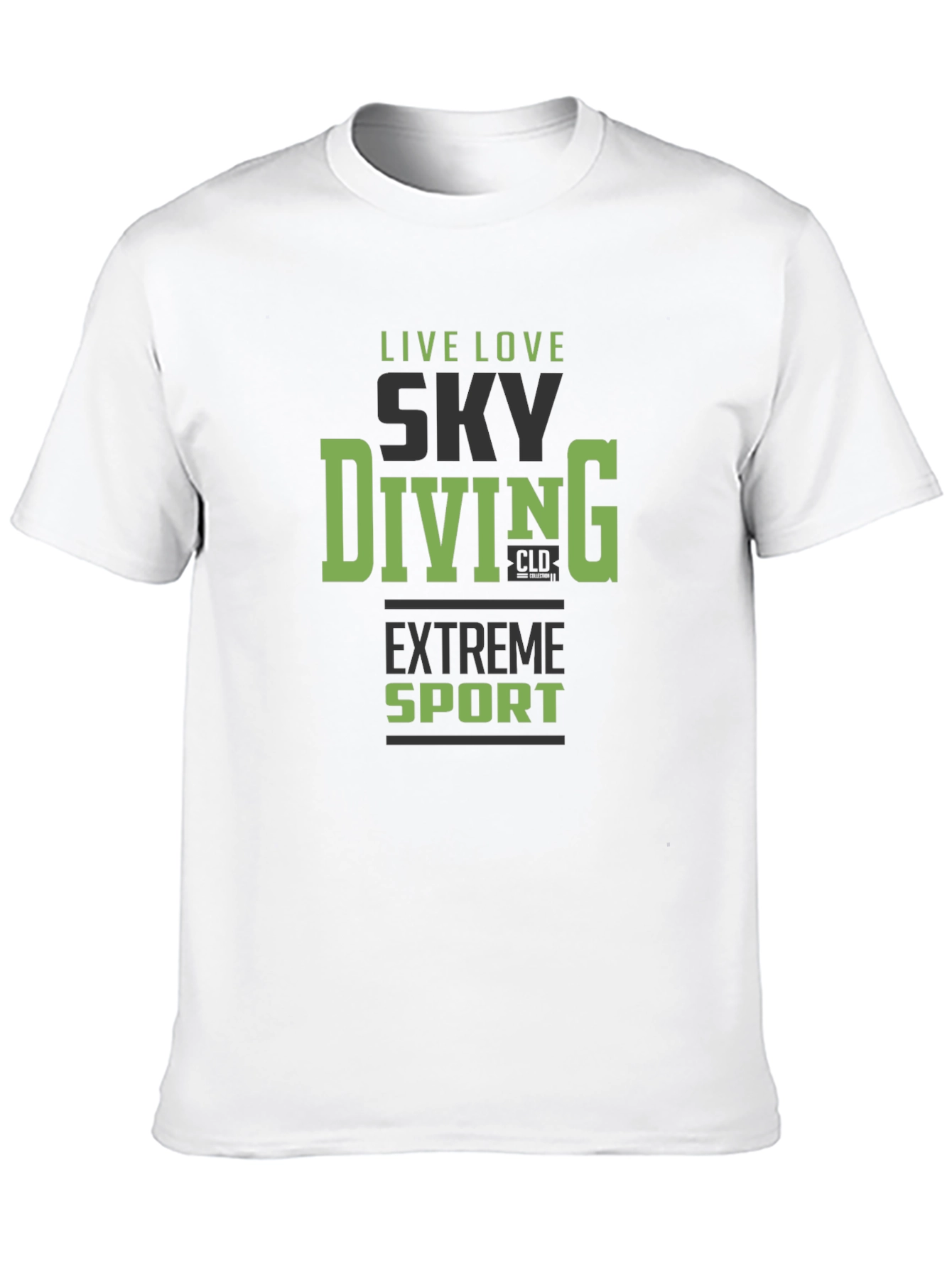 Sky Diving Extreme Sport Graphic Tee - Black