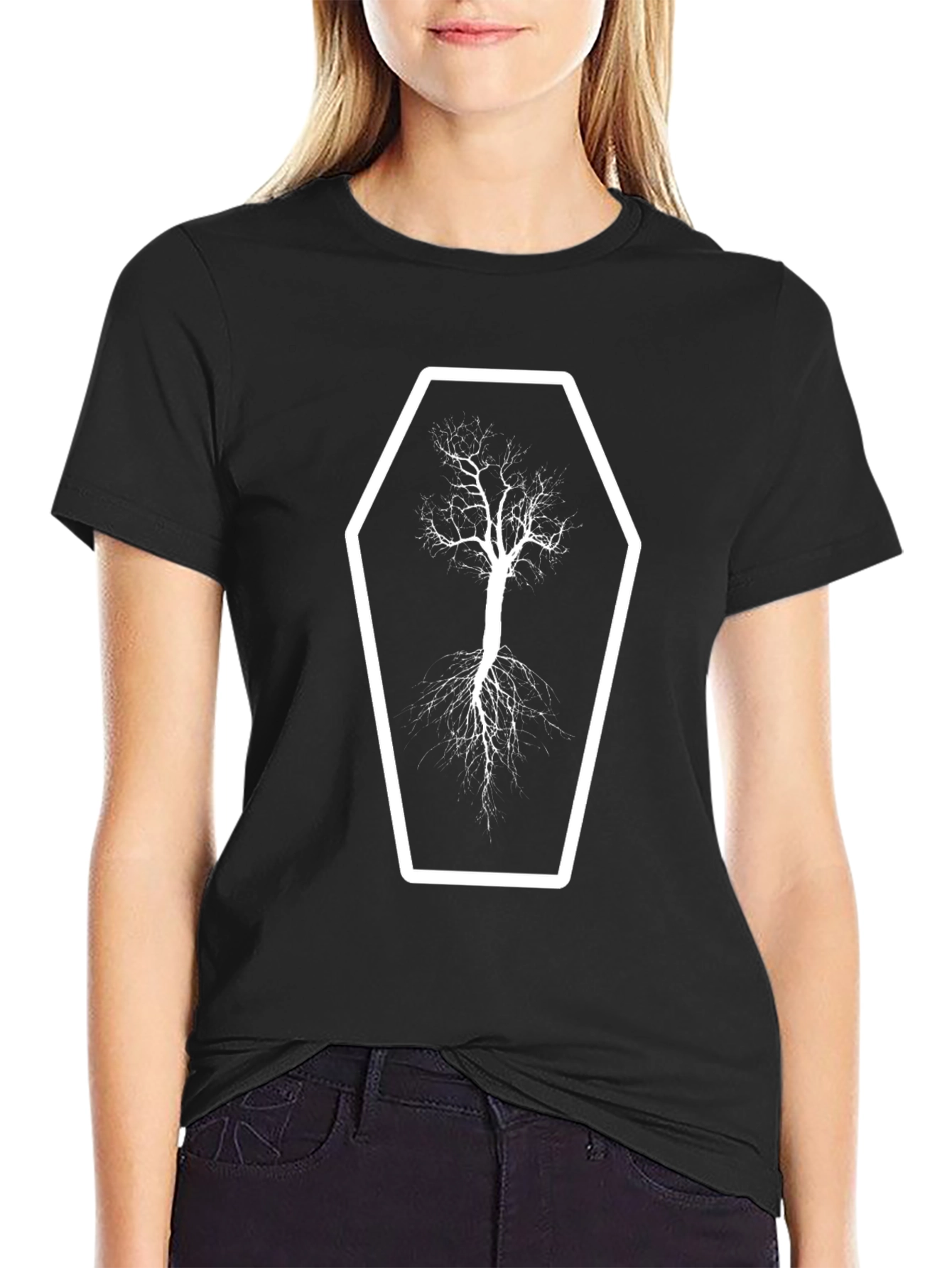 Tree Coffin Graphic Tee - Unisex Black T-Shirt