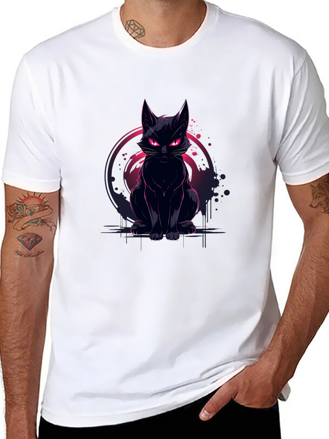 Black Cat Graphic Tee - Mens