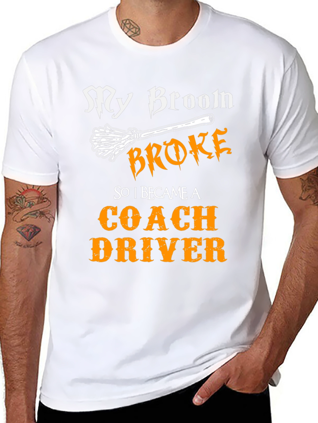 Funny Coach Driver T-Shirt - My Broom Broke