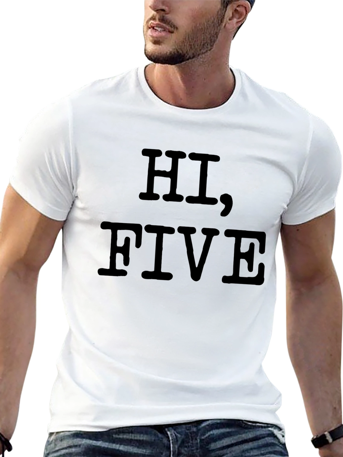 Hi Five Black Graphic Tee