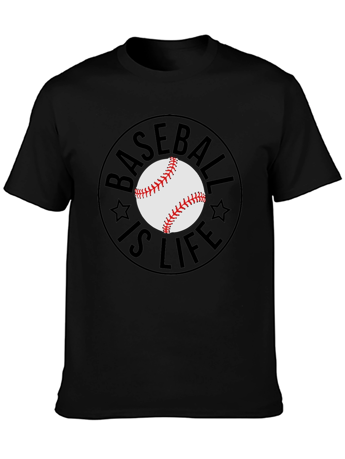 Baseball is Life Black Graphic Tee