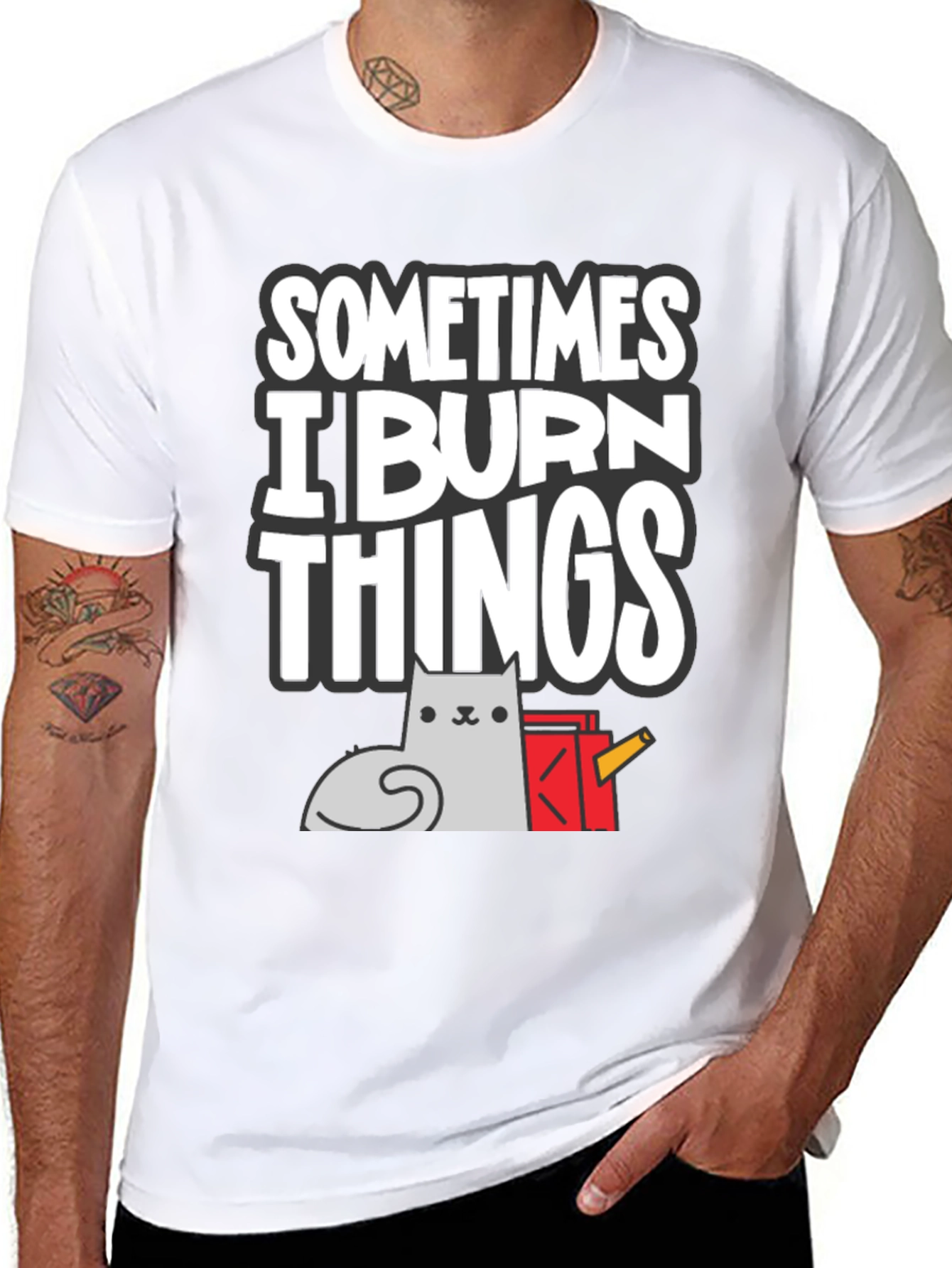 Sometimes I Burn Things Cat T-Shirt