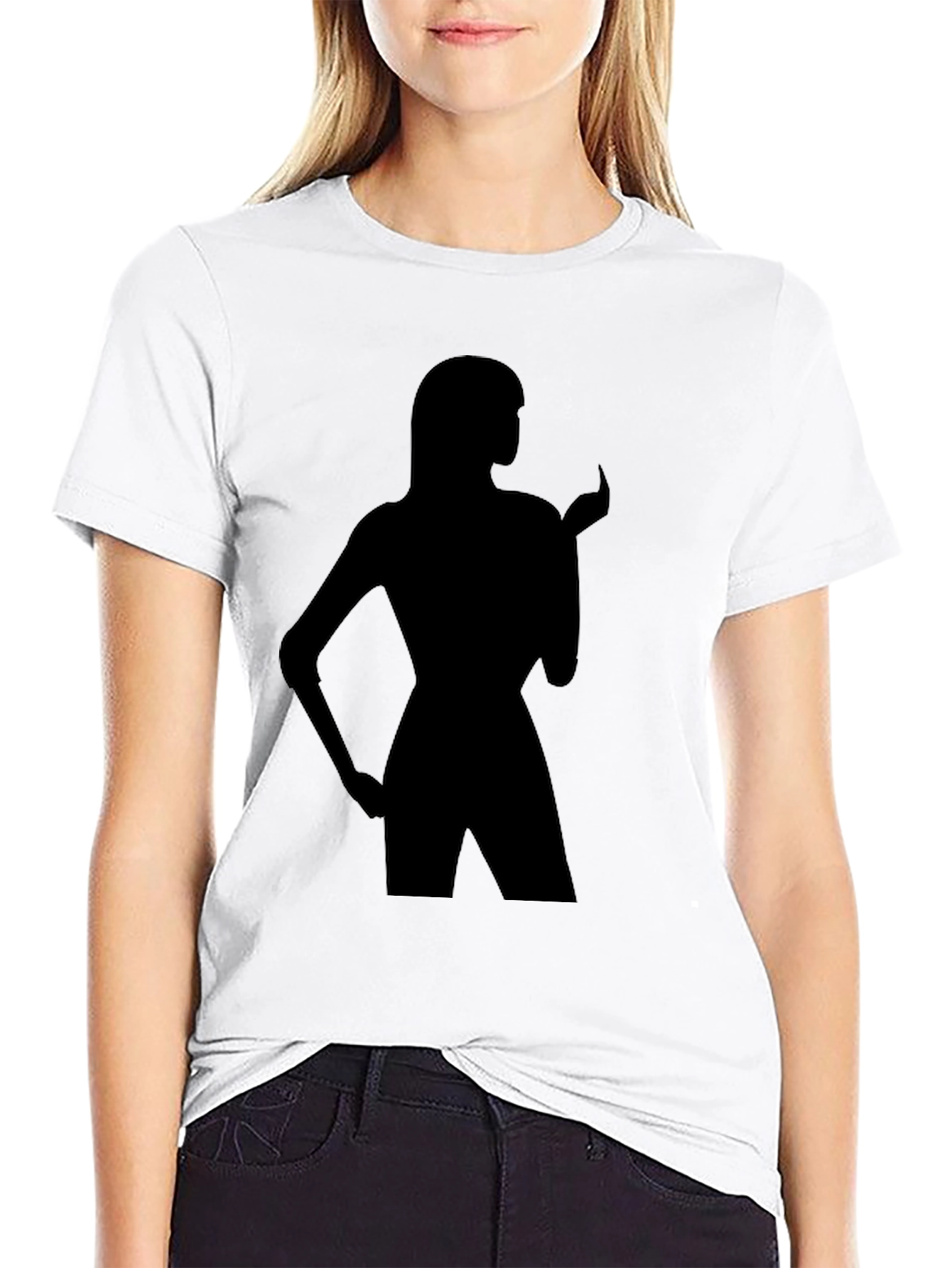Silhouette Tee - Black T-Shirt with Figure Graphic