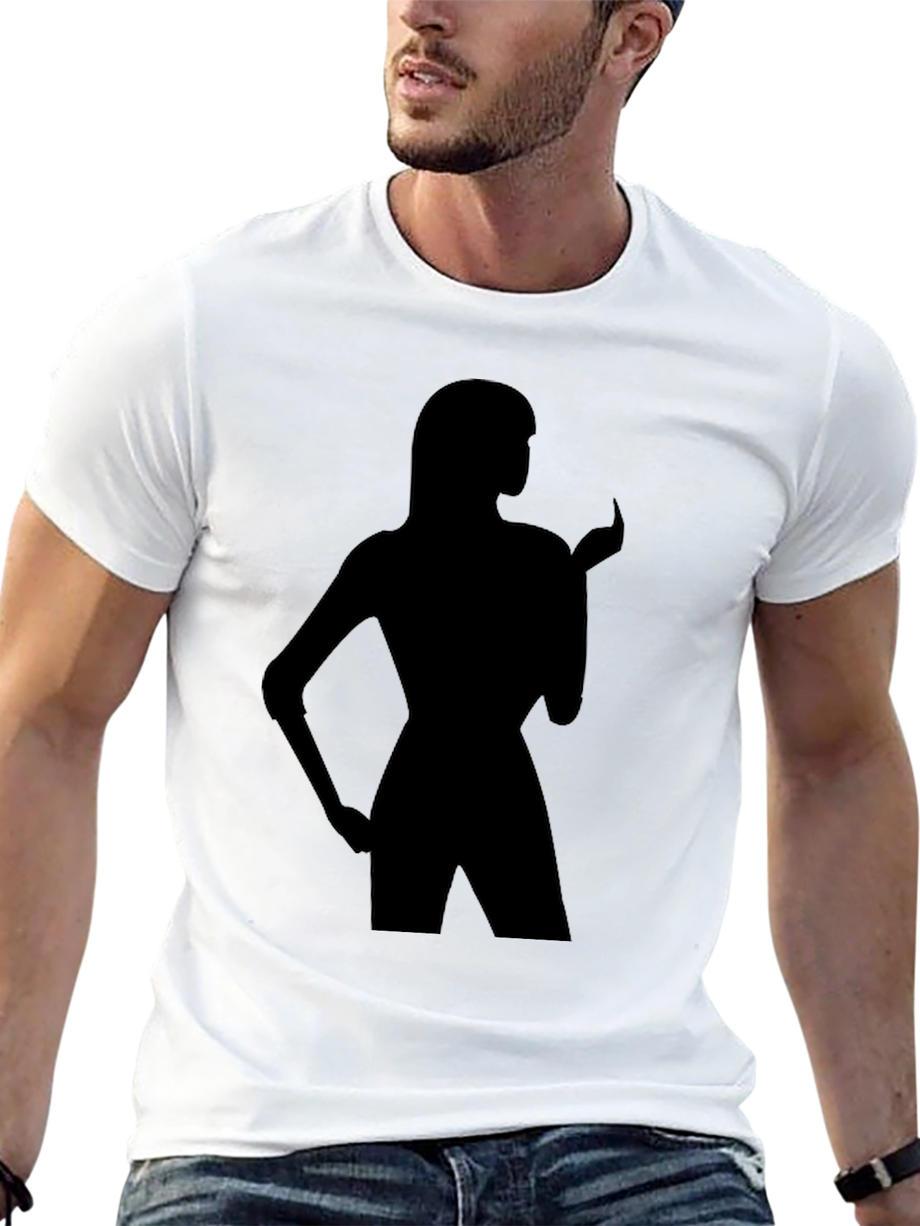 Silhouette Tee - Black T-Shirt with Figure Graphic
