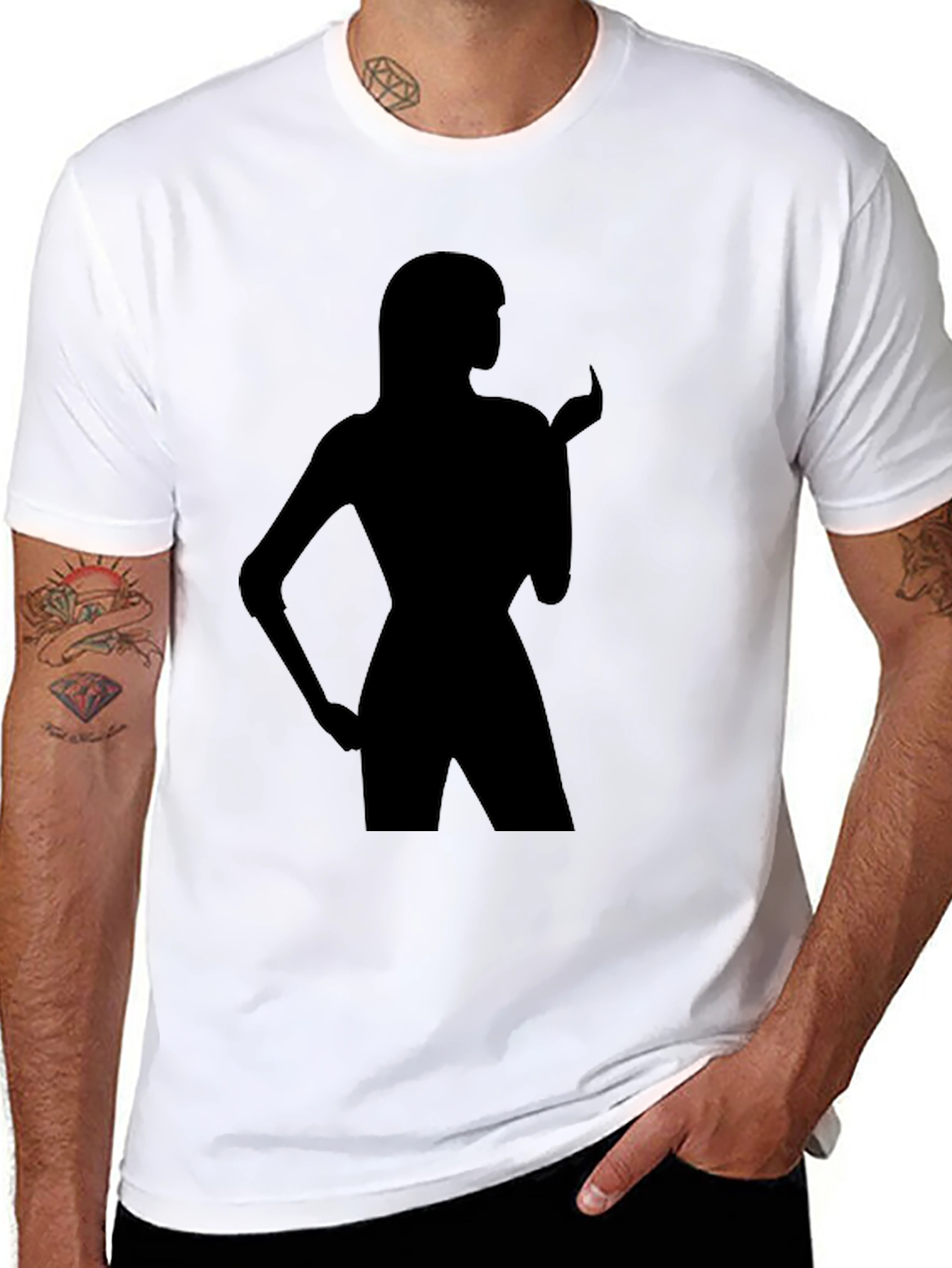 Silhouette Tee - Black T-Shirt with Figure Graphic