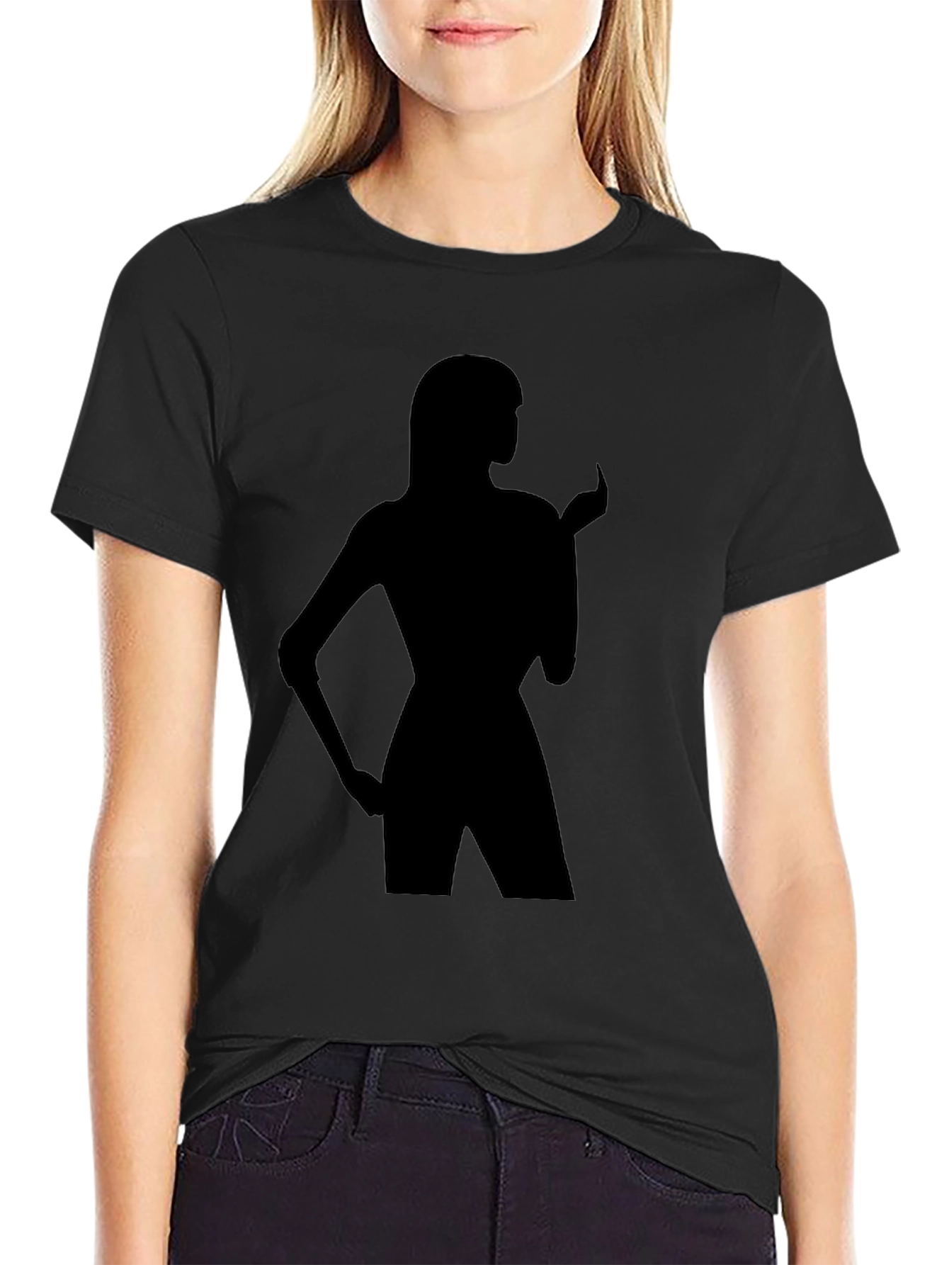 Silhouette Tee - Black T-Shirt with Figure Graphic