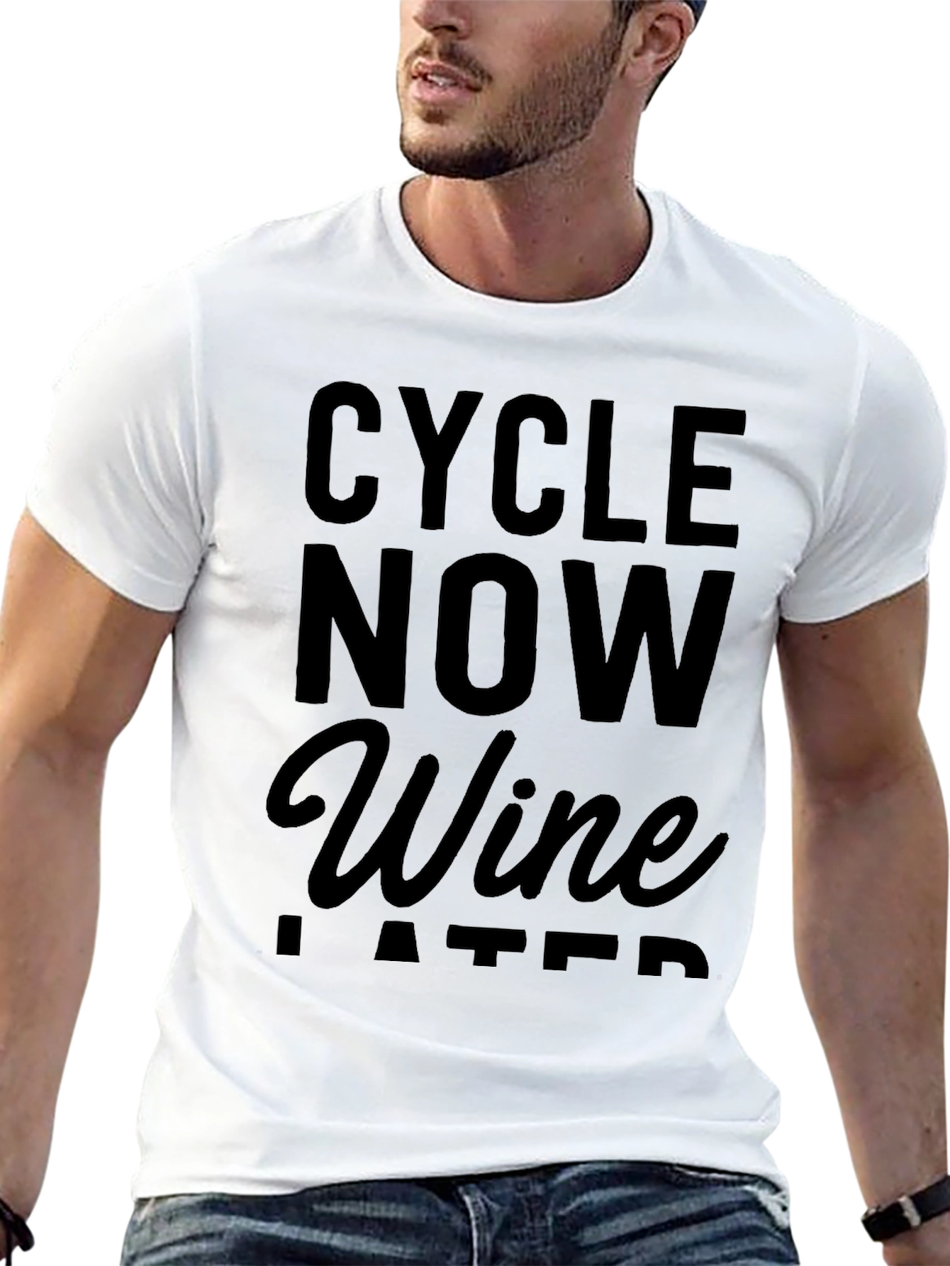 Cycle Now Wine Later Mens T-Shirt