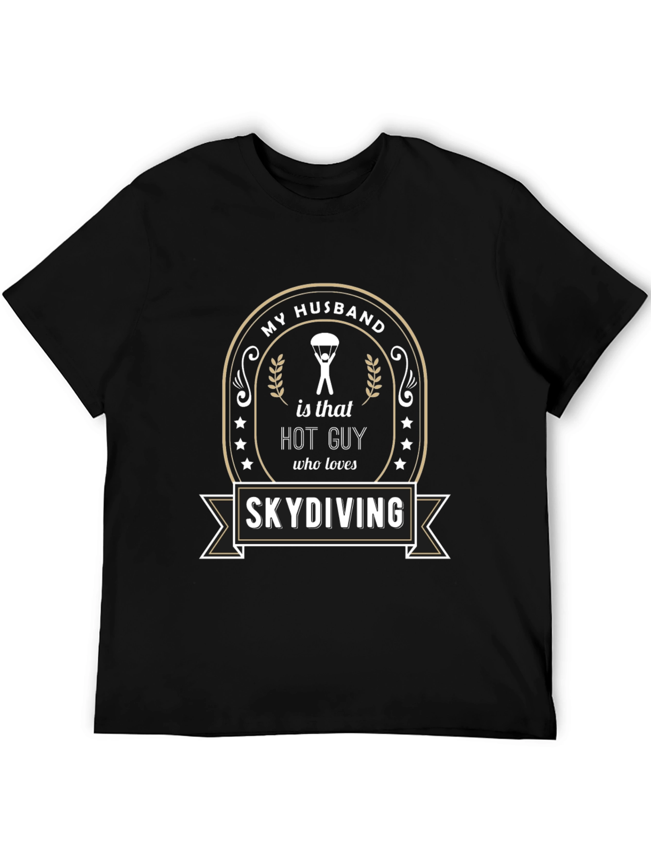 Skydiving Husband Graphic Tee - Hot Guy Gift