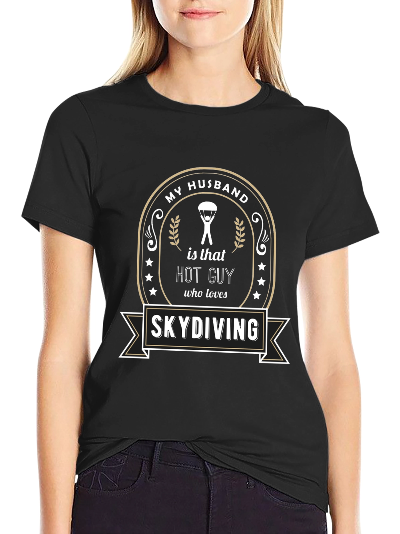 Skydiving Husband Graphic Tee - Hot Guy Gift