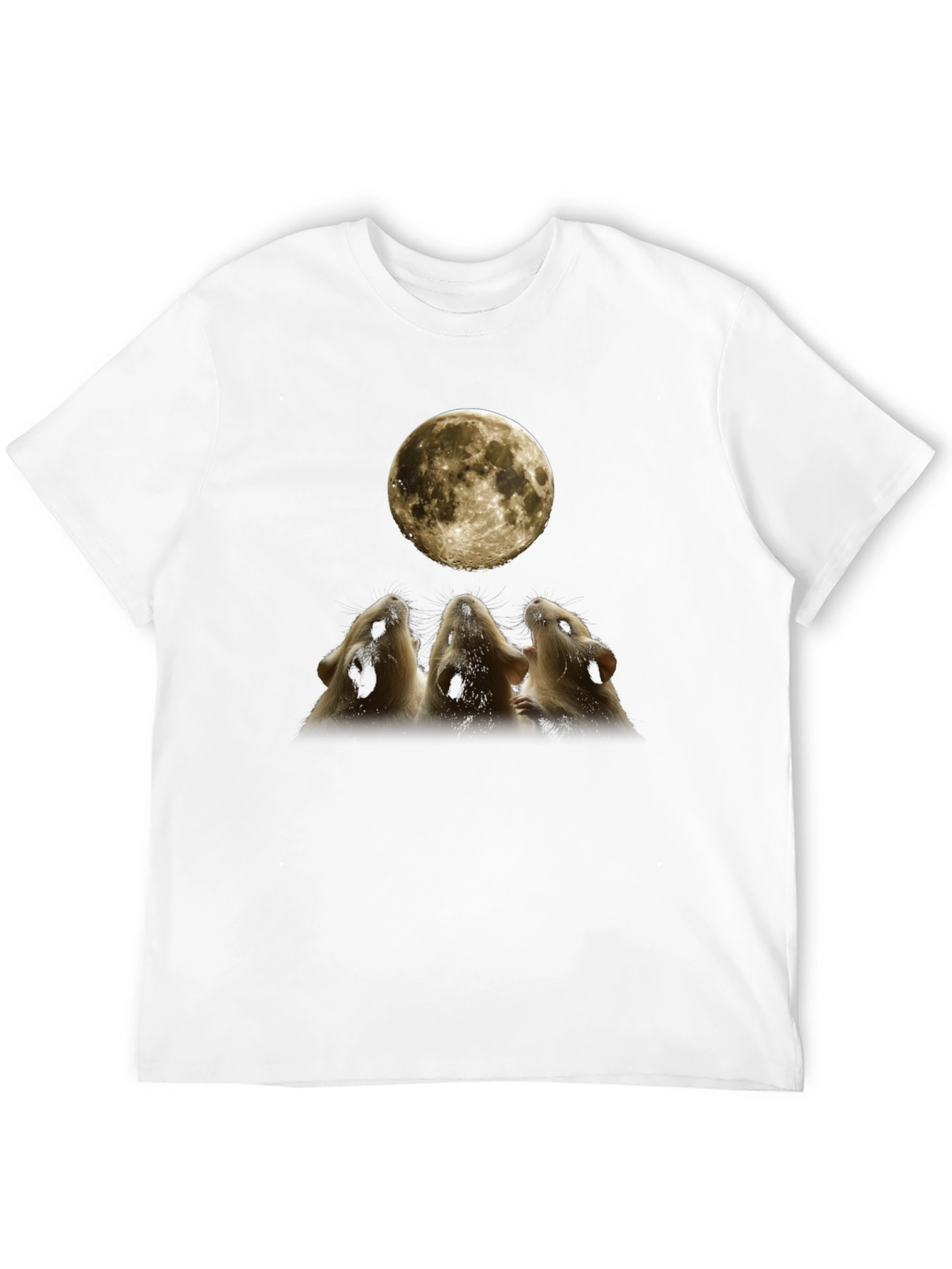 Guinea Pig Howling at Moon Graphic Tee