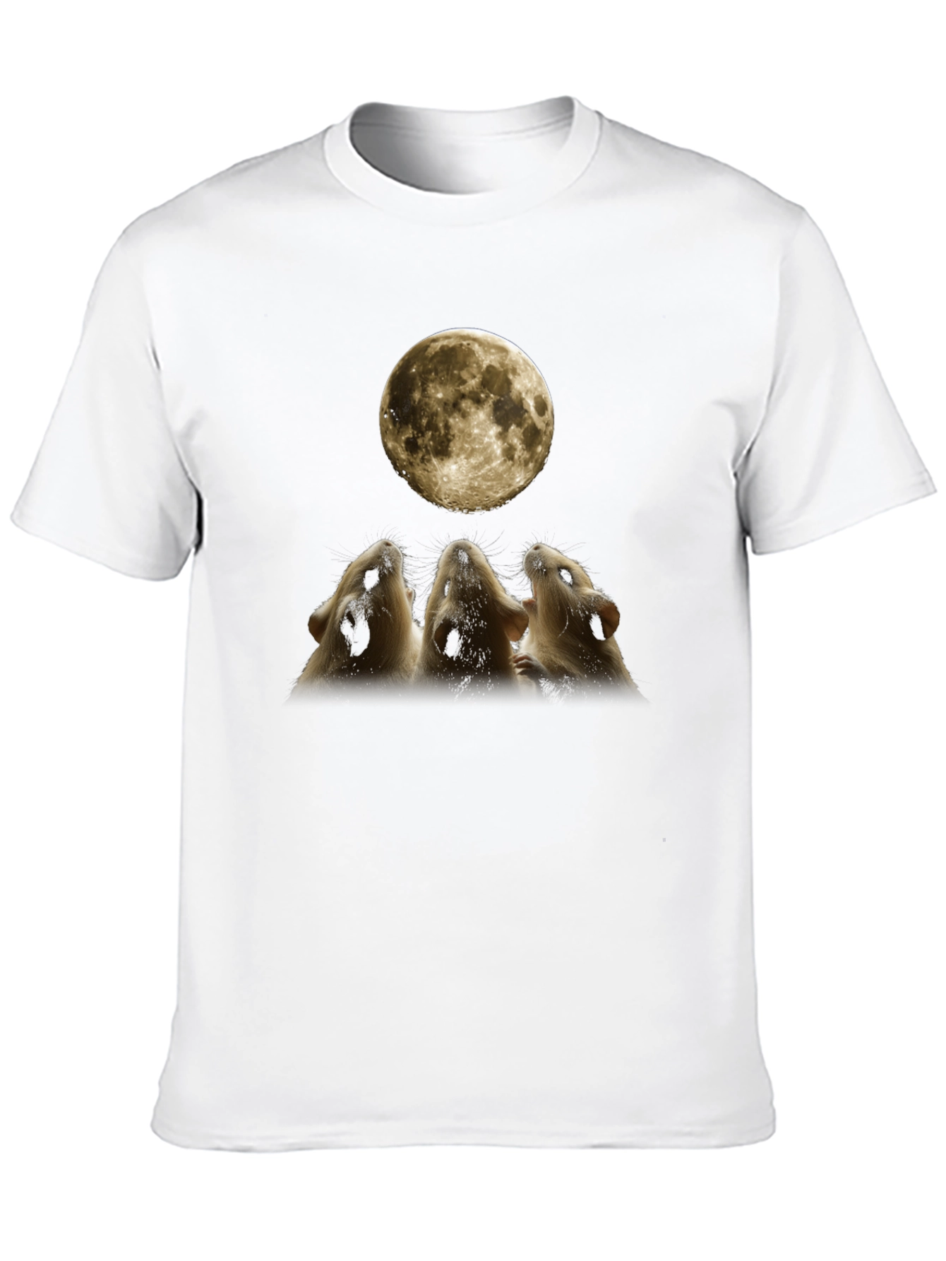 Guinea Pig Howling at Moon Graphic Tee