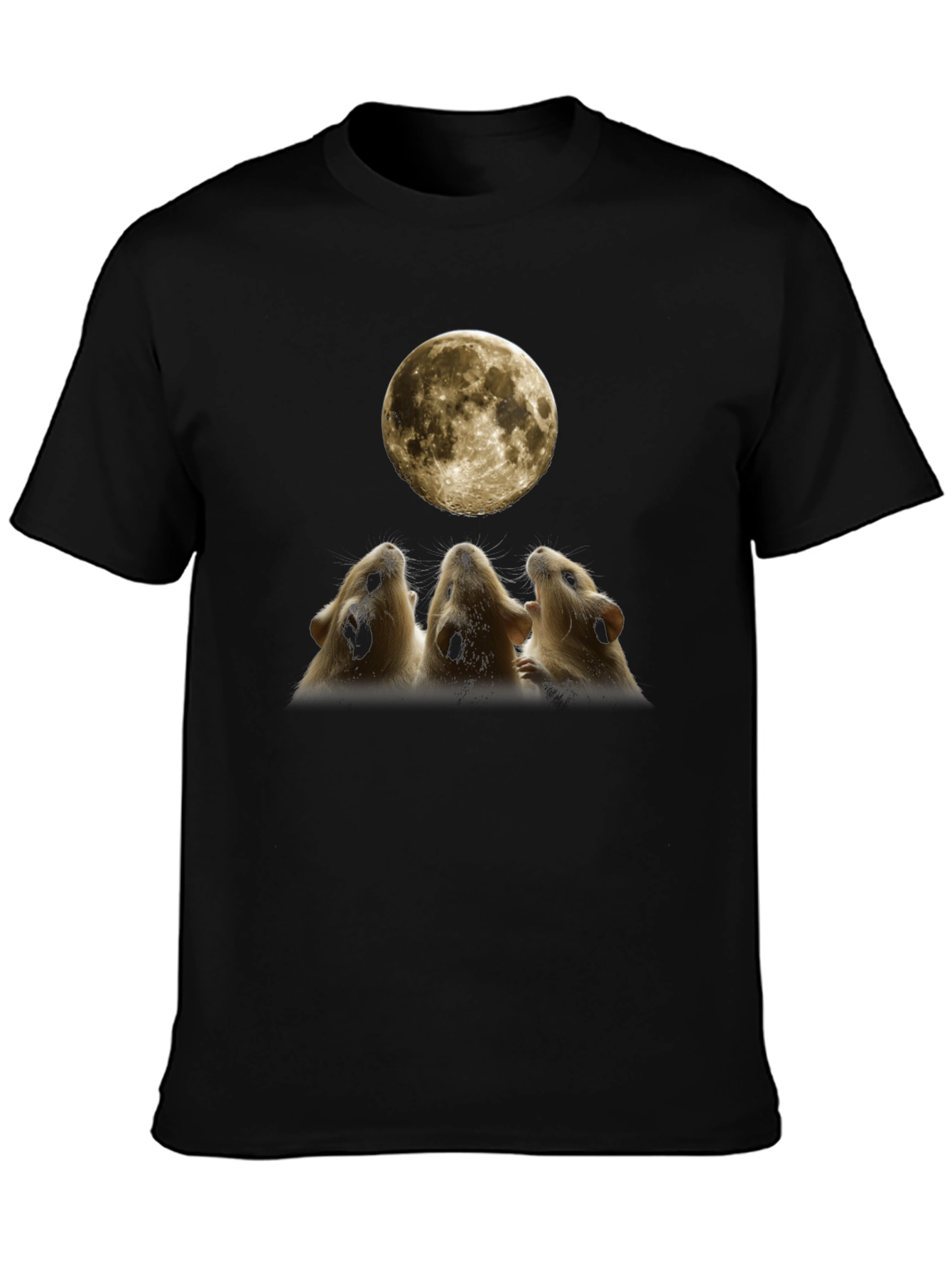 Guinea Pig Howling at Moon Graphic Tee